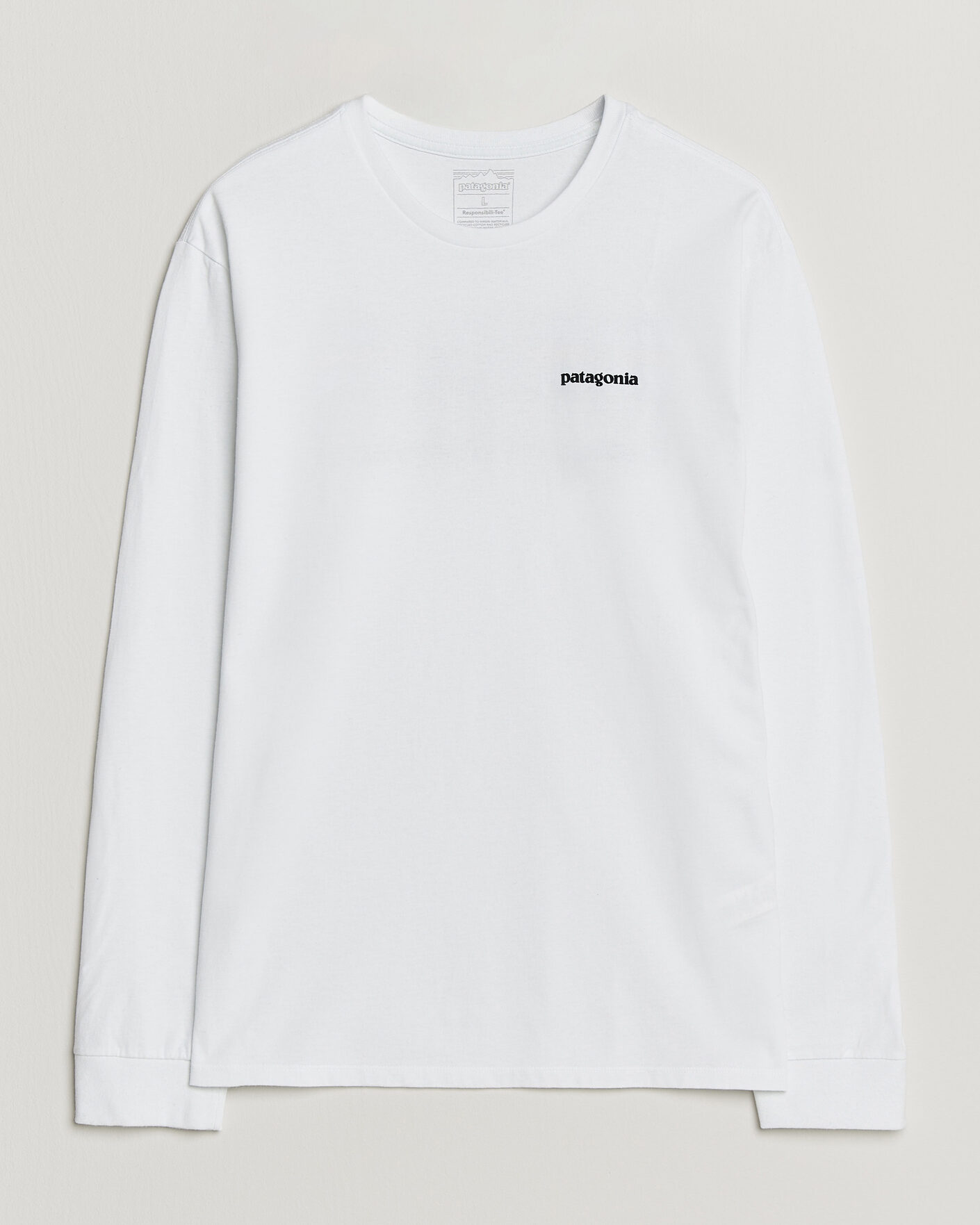 Heren | T-shirts | Patagonia | P-6 Logo Responsibili LS T-Shirt Fiber White