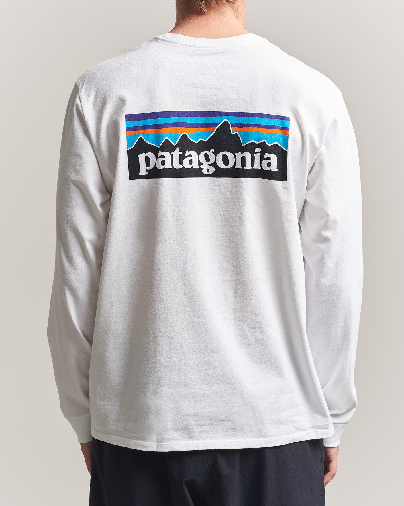 Heren | T-shirts | Patagonia | P-6 Logo Responsibili LS T-Shirt Fiber White