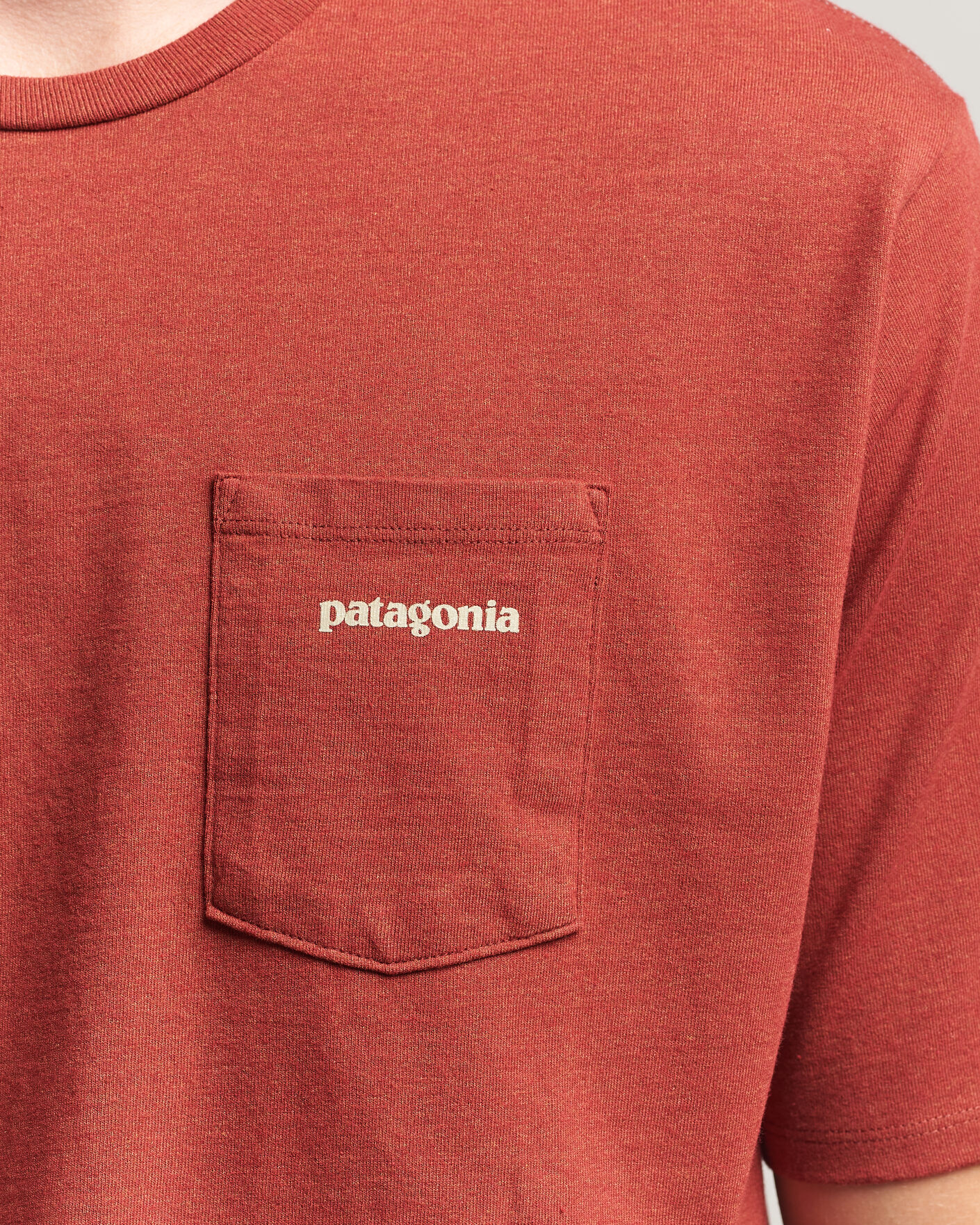 Heren | T-shirts | Patagonia | Boardshort Logo Pocket Responsibili T-Shirt Rusty Red