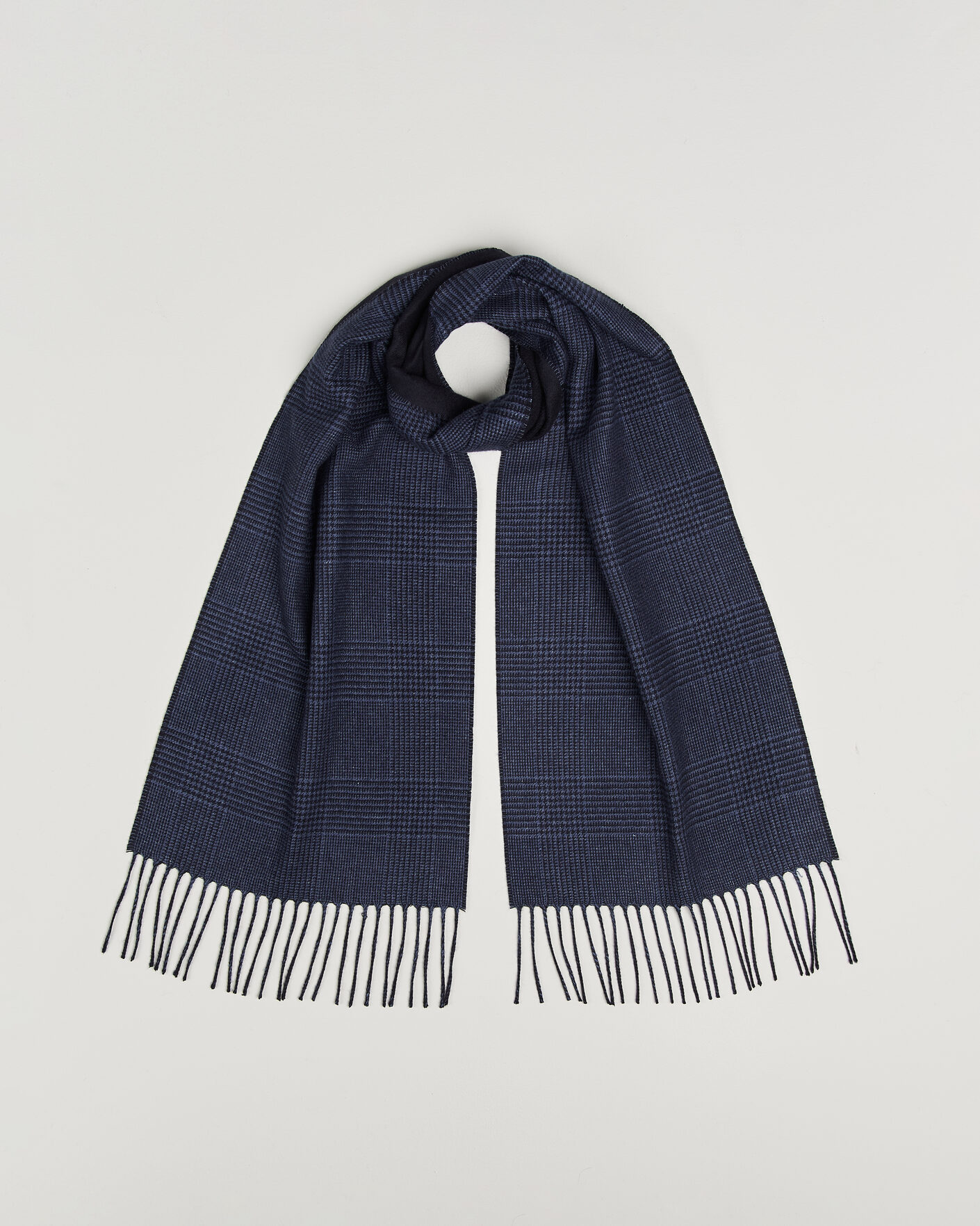 Heren | Sjaals | Piacenza Cashmere | Cashmere/Silk Glencheck Scarf Navy