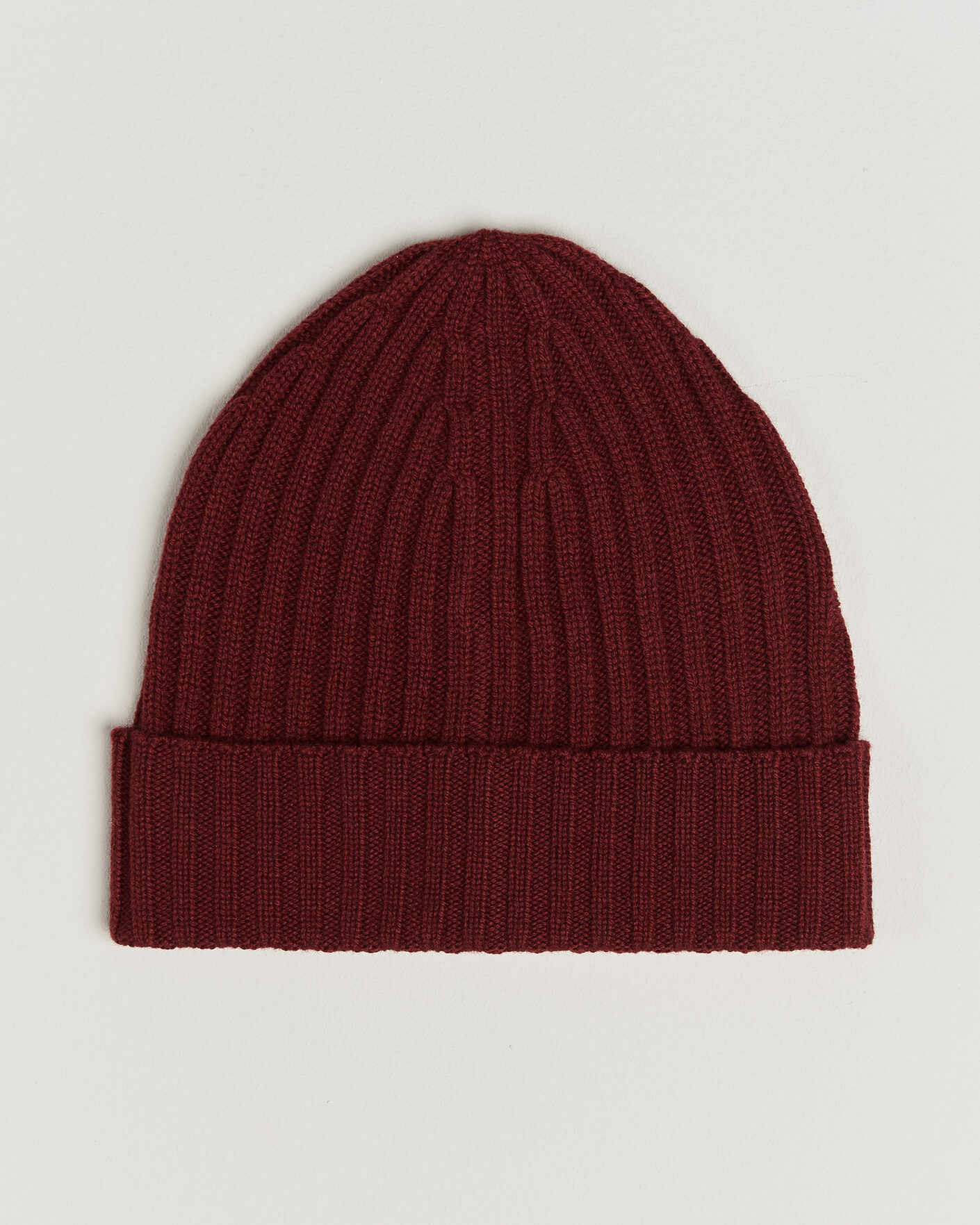 Heren | Mutsen | Piacenza Cashmere | Ribbed Cashmere Beanie Burgundy
