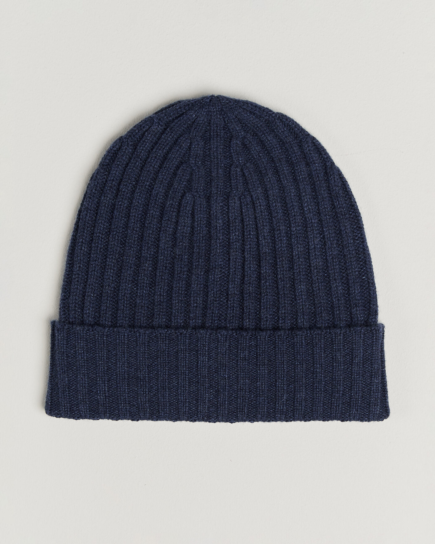 Heren | Mutsen | Piacenza Cashmere | Ribbed Cashmere Beanie Dark Blue