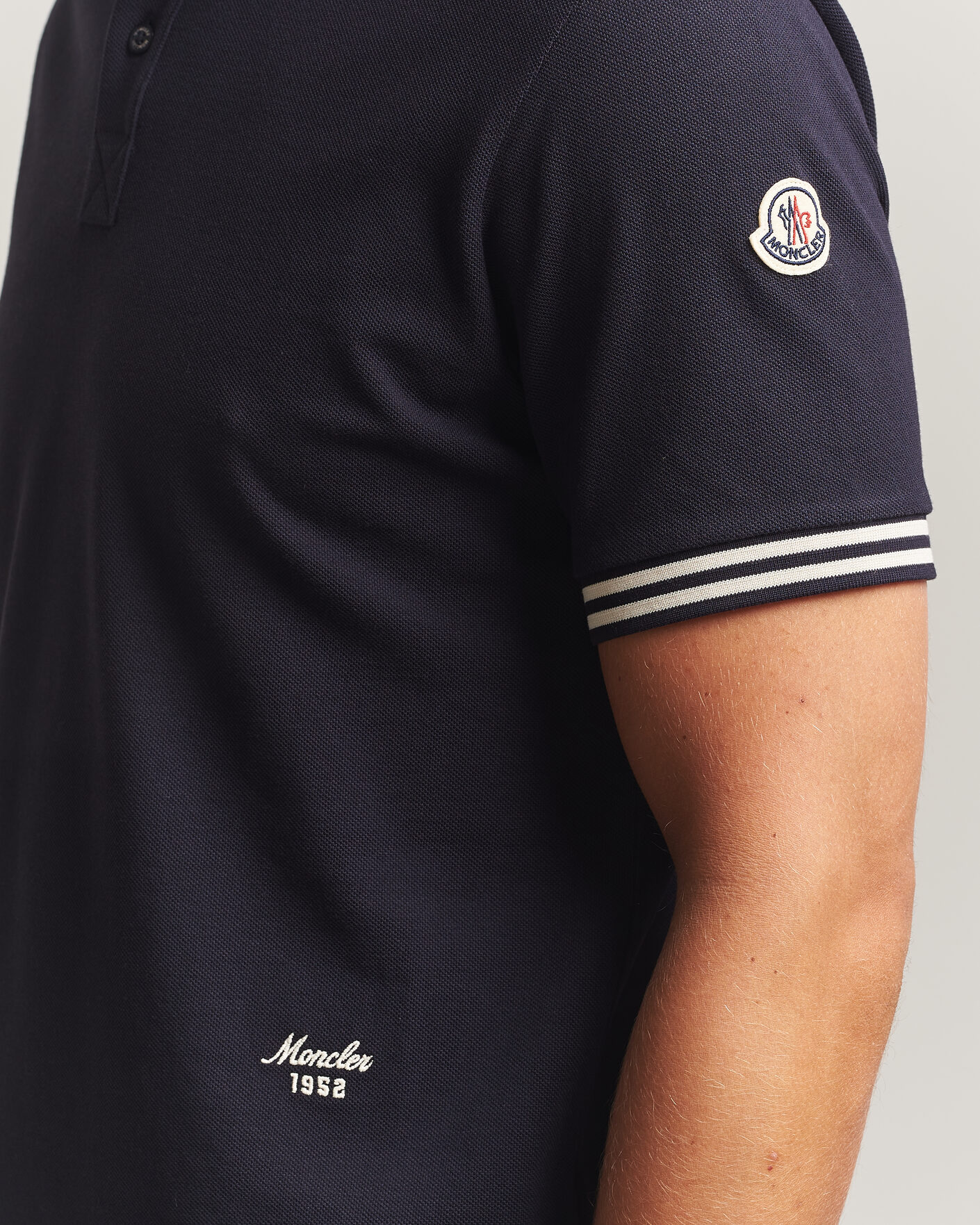 Heren | Polo's | Moncler | Contrast Collar Polo Navy