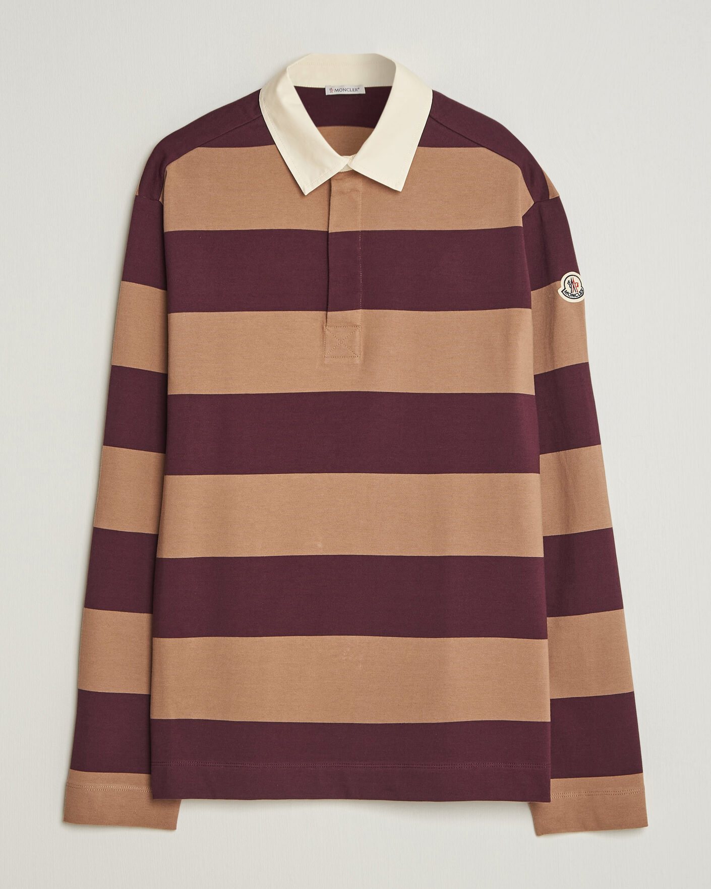 Heren | Truien | Moncler | Striped Rugby Sweater Brown/Burgundy