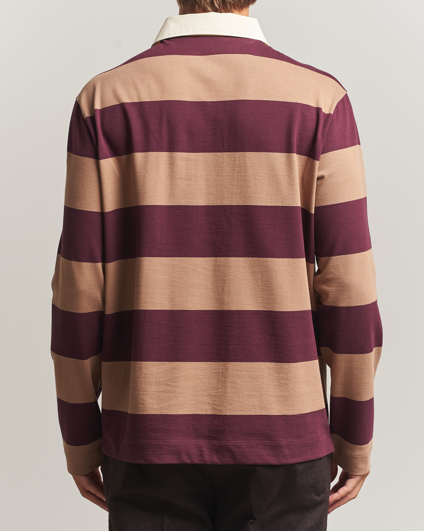Heren | Truien | Moncler | Striped Rugby Sweater Brown/Burgundy