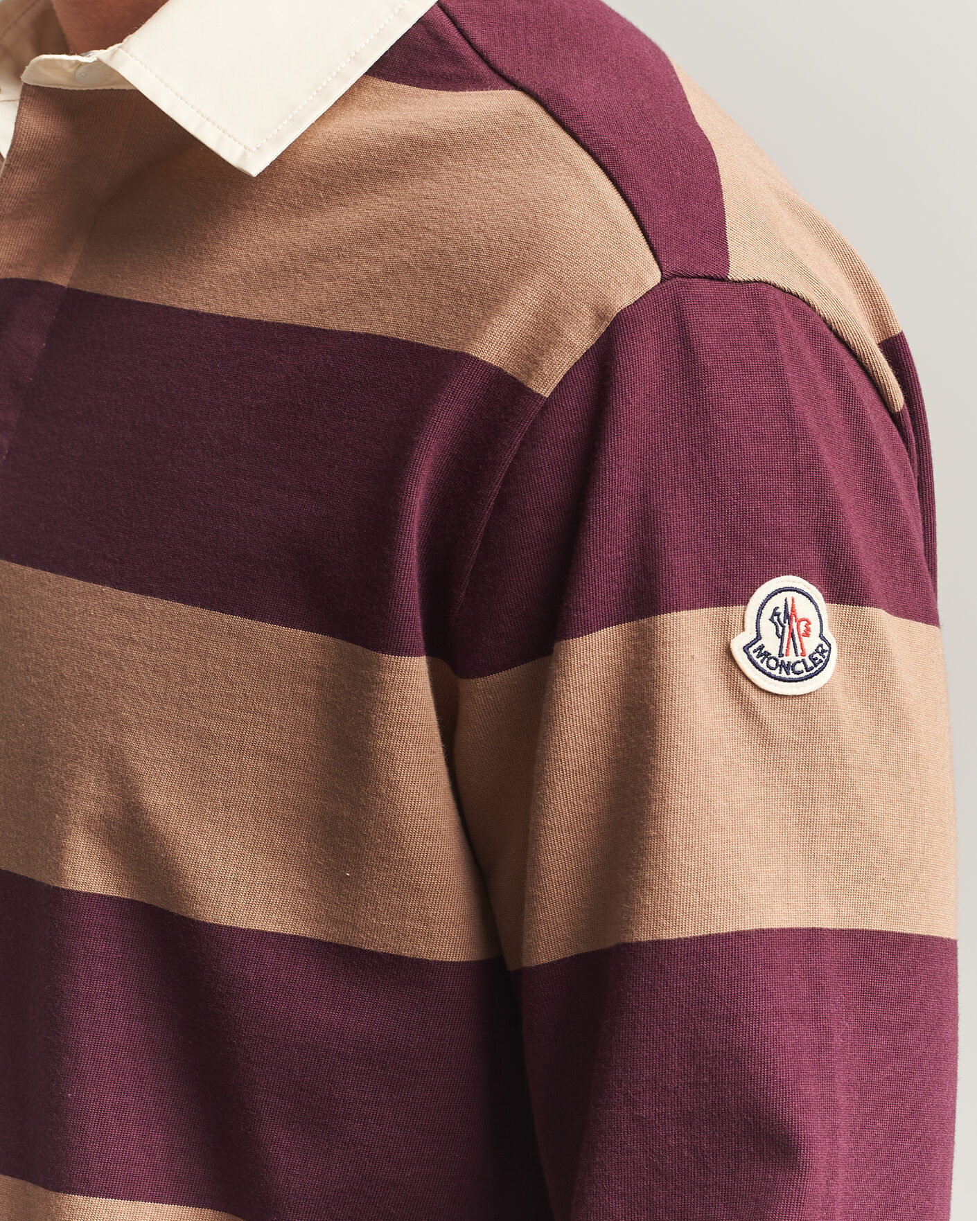 Heren | Truien | Moncler | Striped Rugby Sweater Brown/Burgundy
