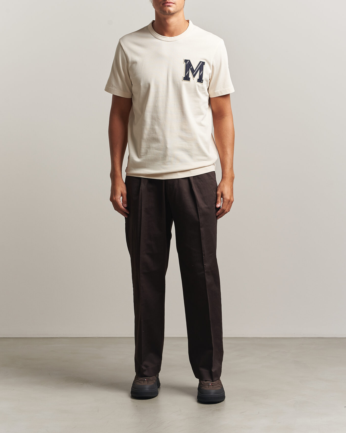 Heren | T-shirts | Moncler | Varsity Logo T-Shirt Off White