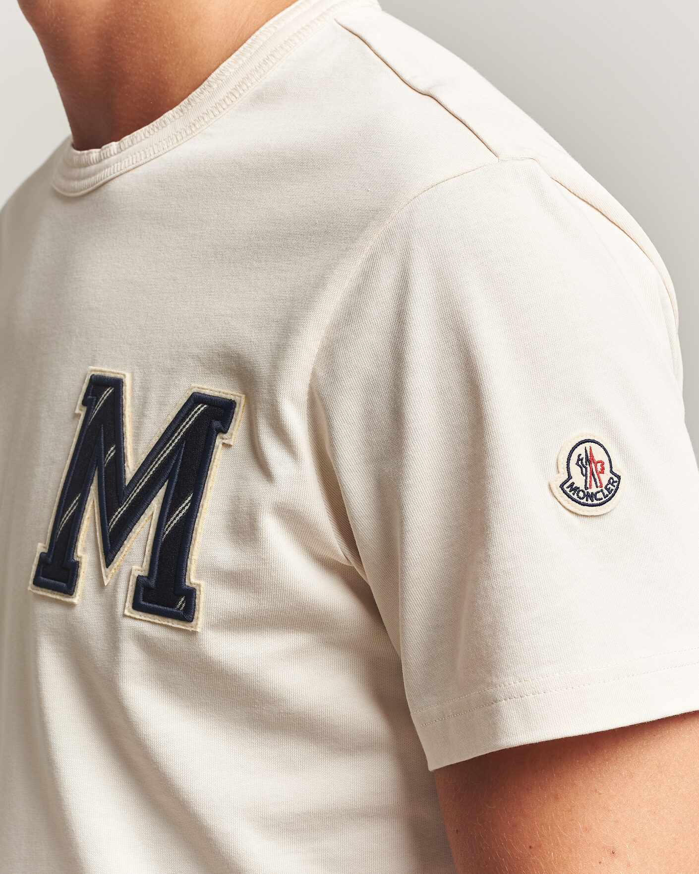 Heren | T-shirts | Moncler | Varsity Logo T-Shirt Off White