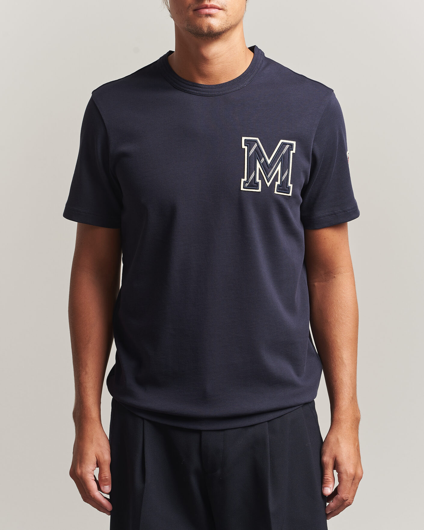 Heren | T-shirts | Moncler | Varsity Logo T-Shirt Navy