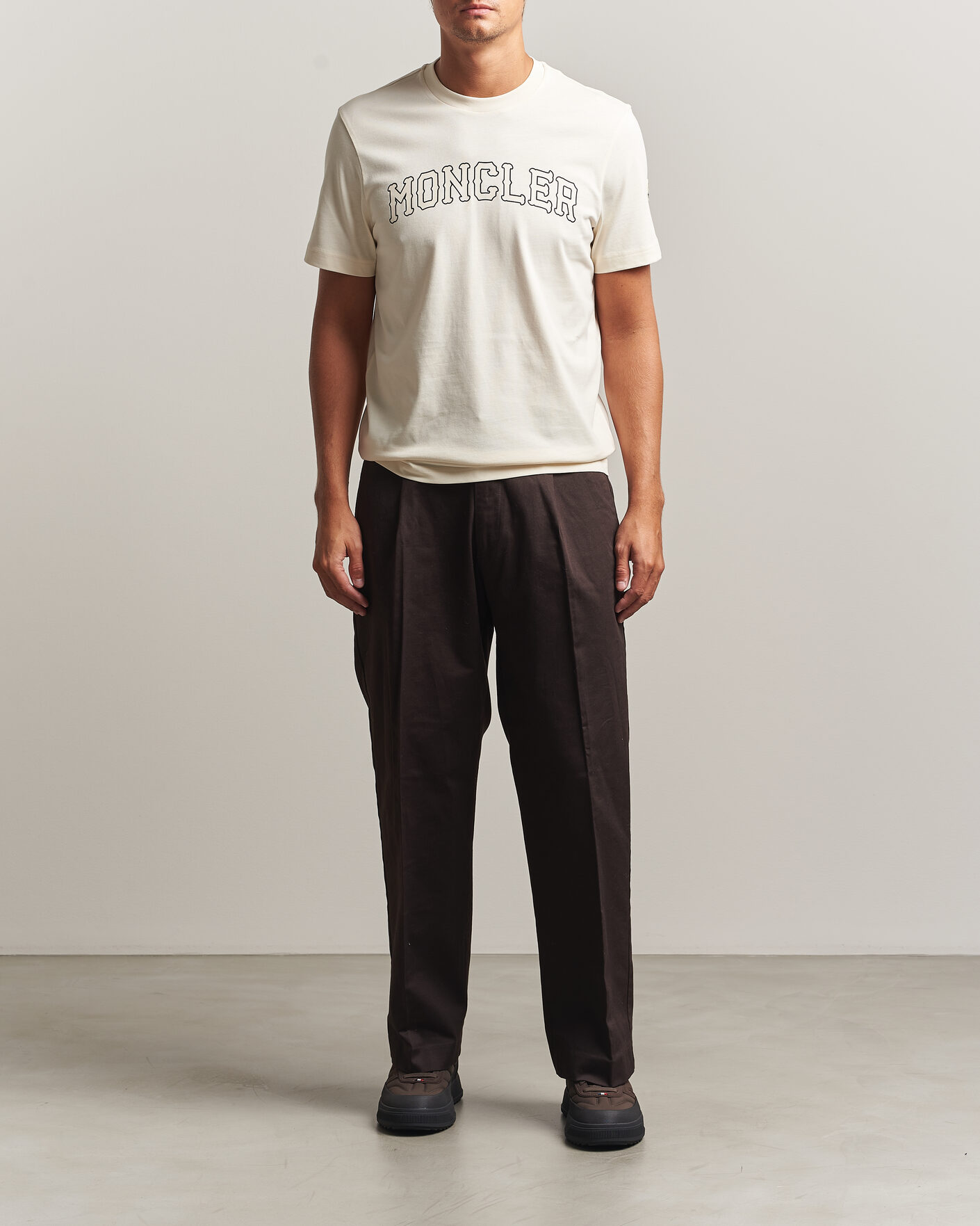 Heren | T-shirts | Moncler | College Logo T-Shirt Off White