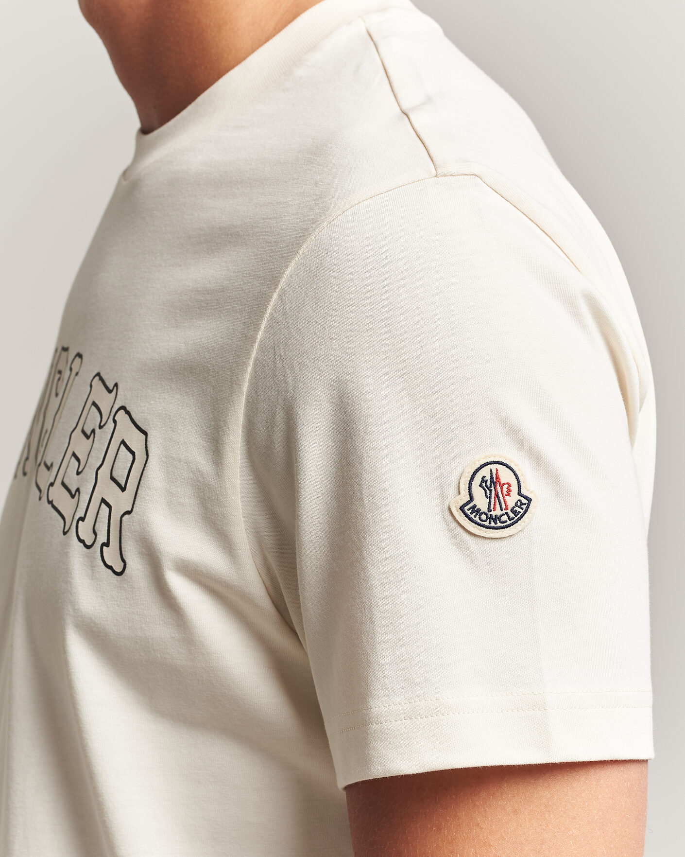 Heren | T-shirts | Moncler | College Logo T-Shirt Off White