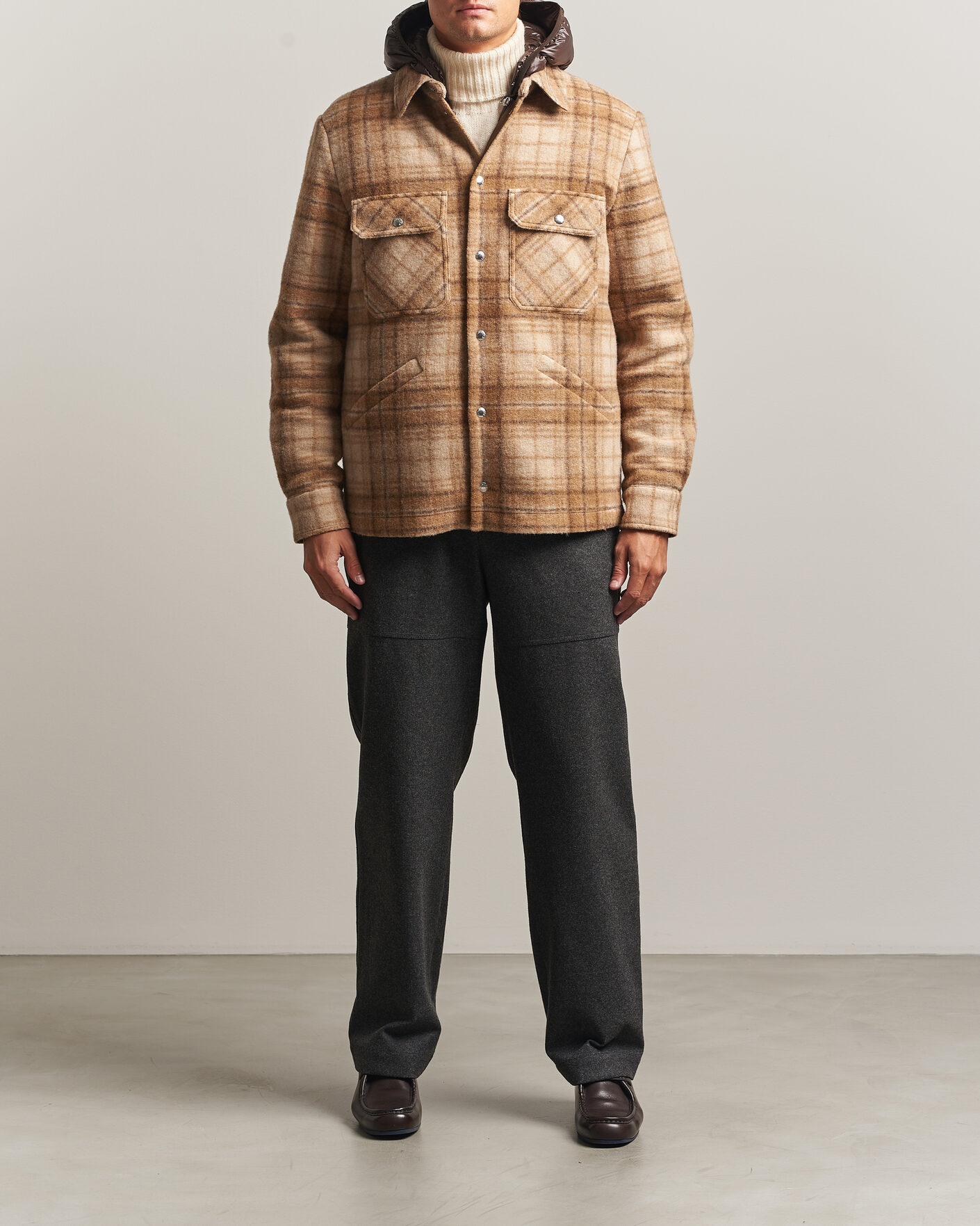 Heren | Broeken | Moncler | Flannel Trousers Charcoal