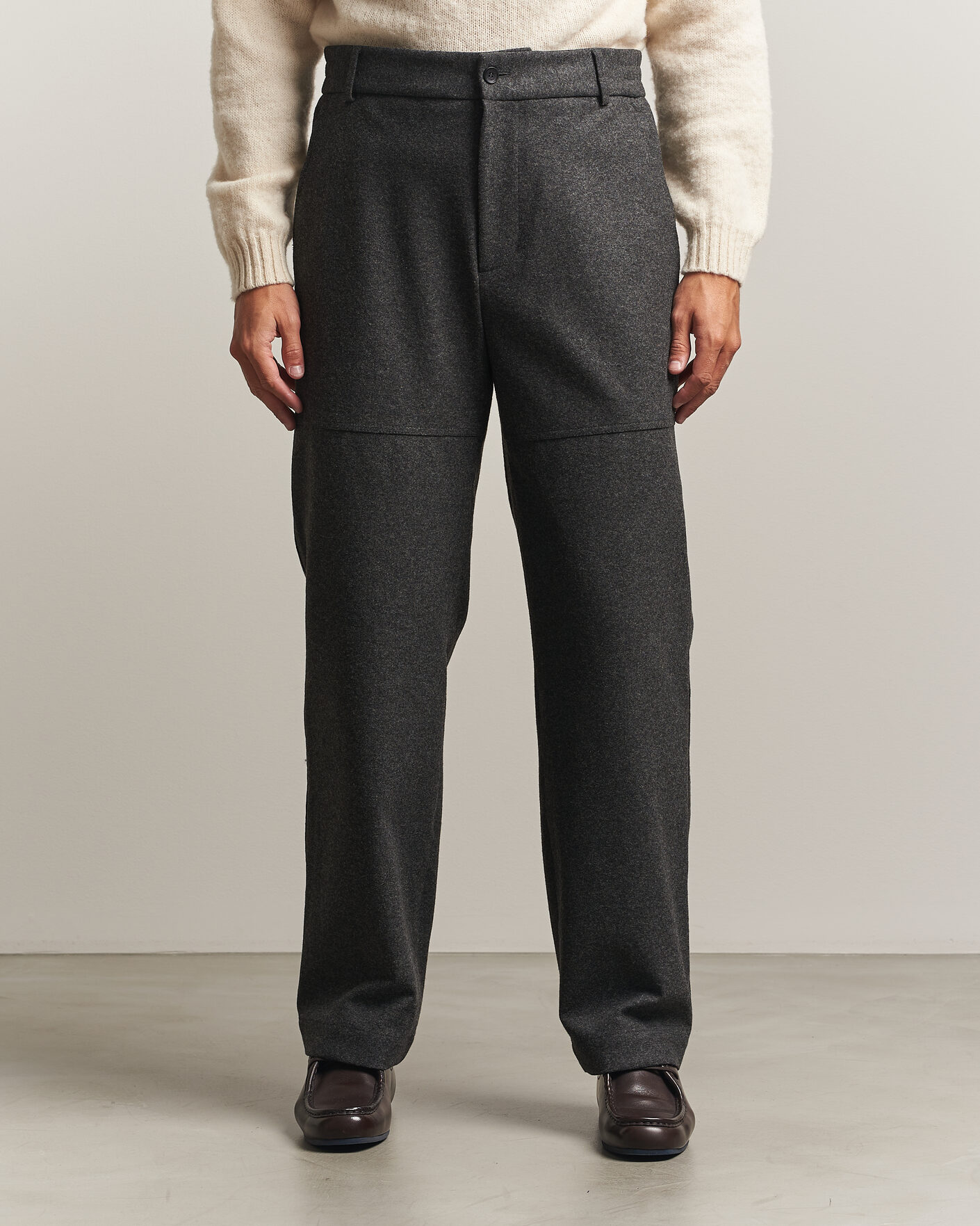 Heren | Broeken | Moncler | Flannel Trousers Charcoal