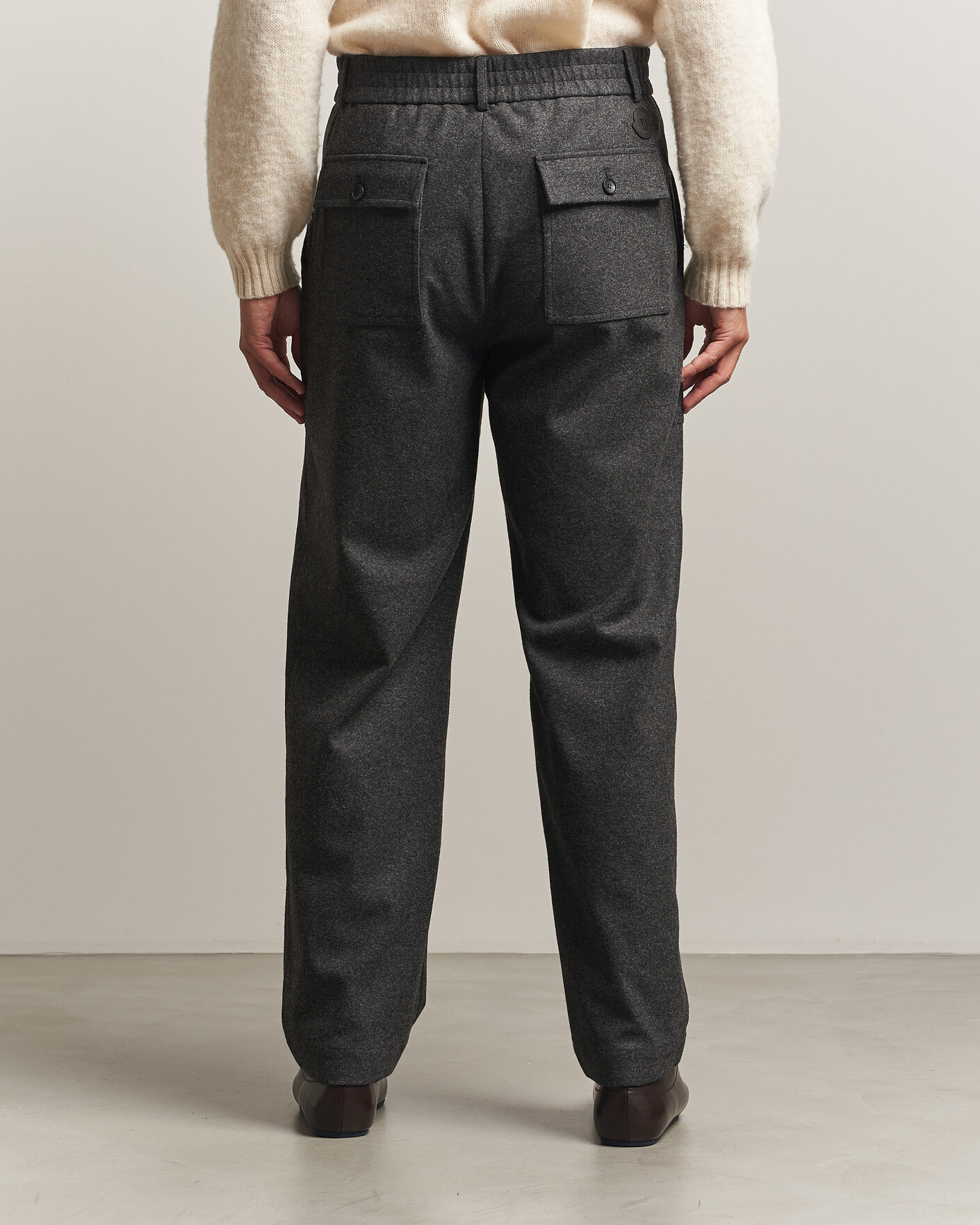 Heren | Broeken | Moncler | Flannel Trousers Charcoal