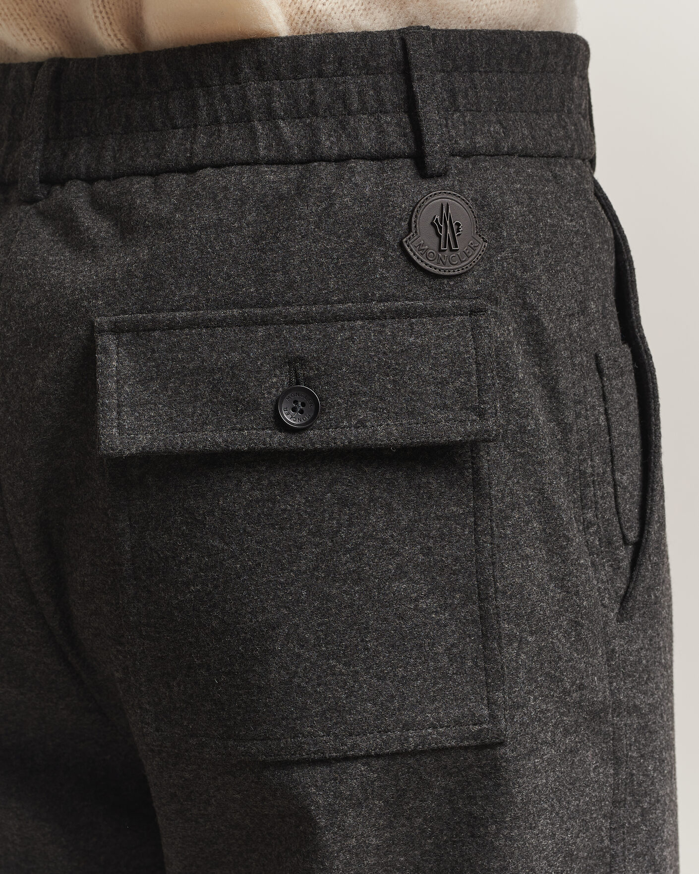 Heren | Broeken | Moncler | Flannel Trousers Charcoal
