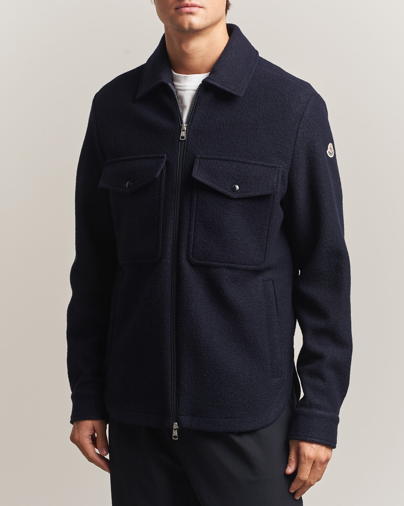 Heren | Overhemden | Moncler | Zip Overshirt Navy