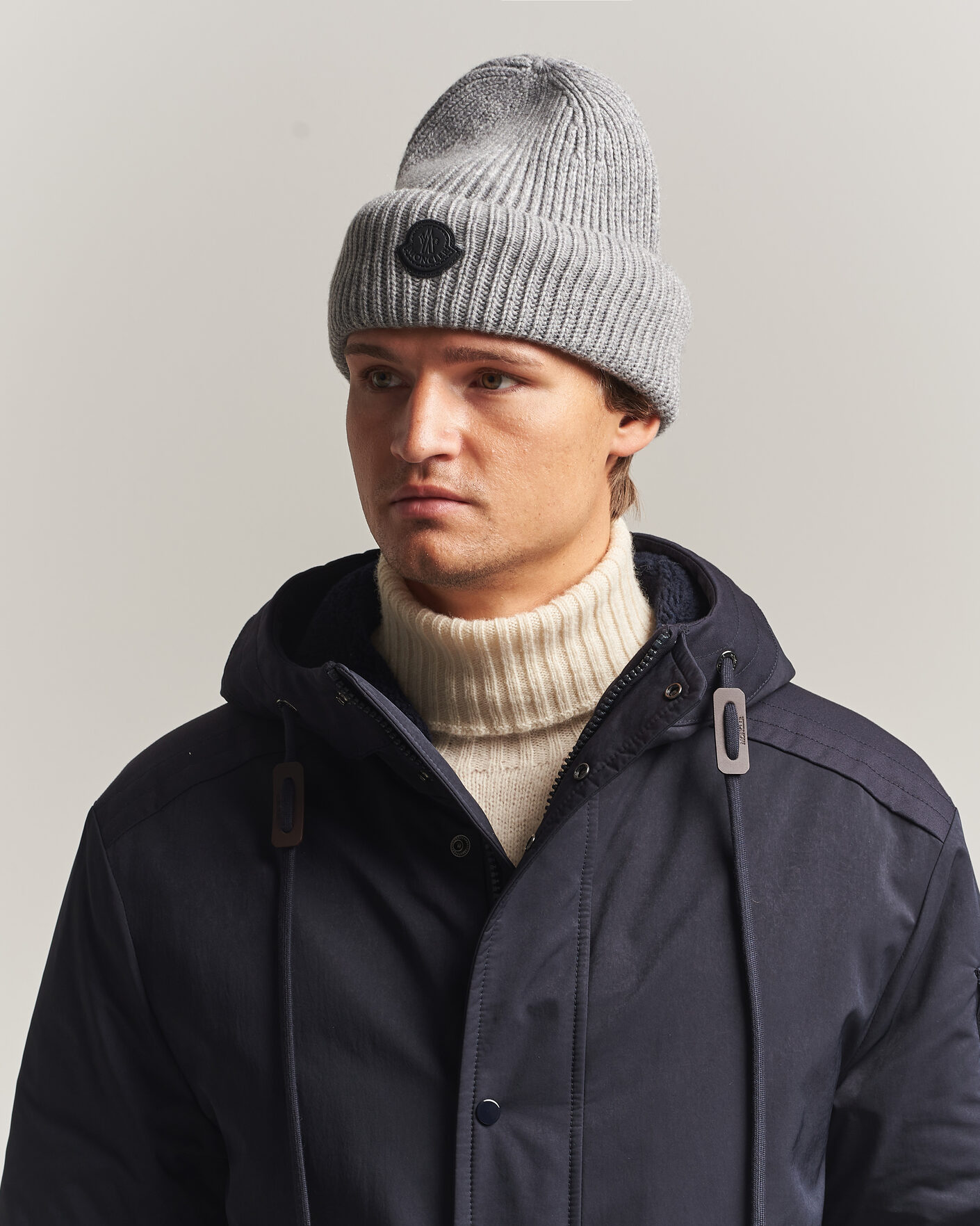 Heren | Mutsen | Moncler | Rib Cashmere Beanie Grey