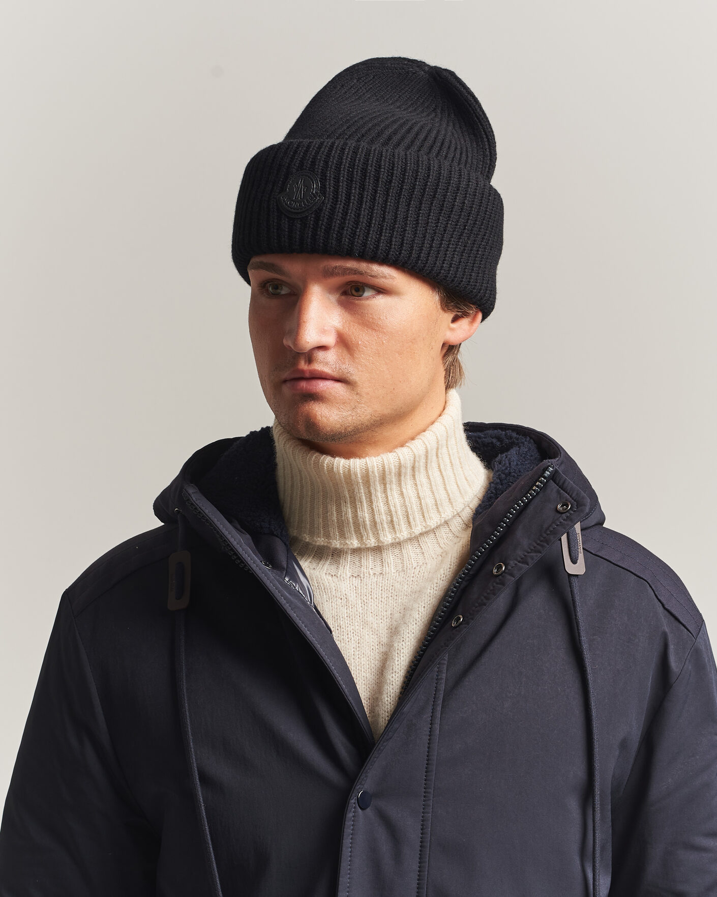 Heren | Mutsen | Moncler | Rib Cashmere Beanie Black