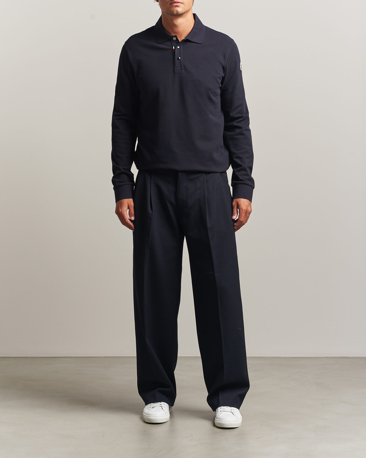Heren | Polo's | Moncler | Long Sleeve Polo Navy