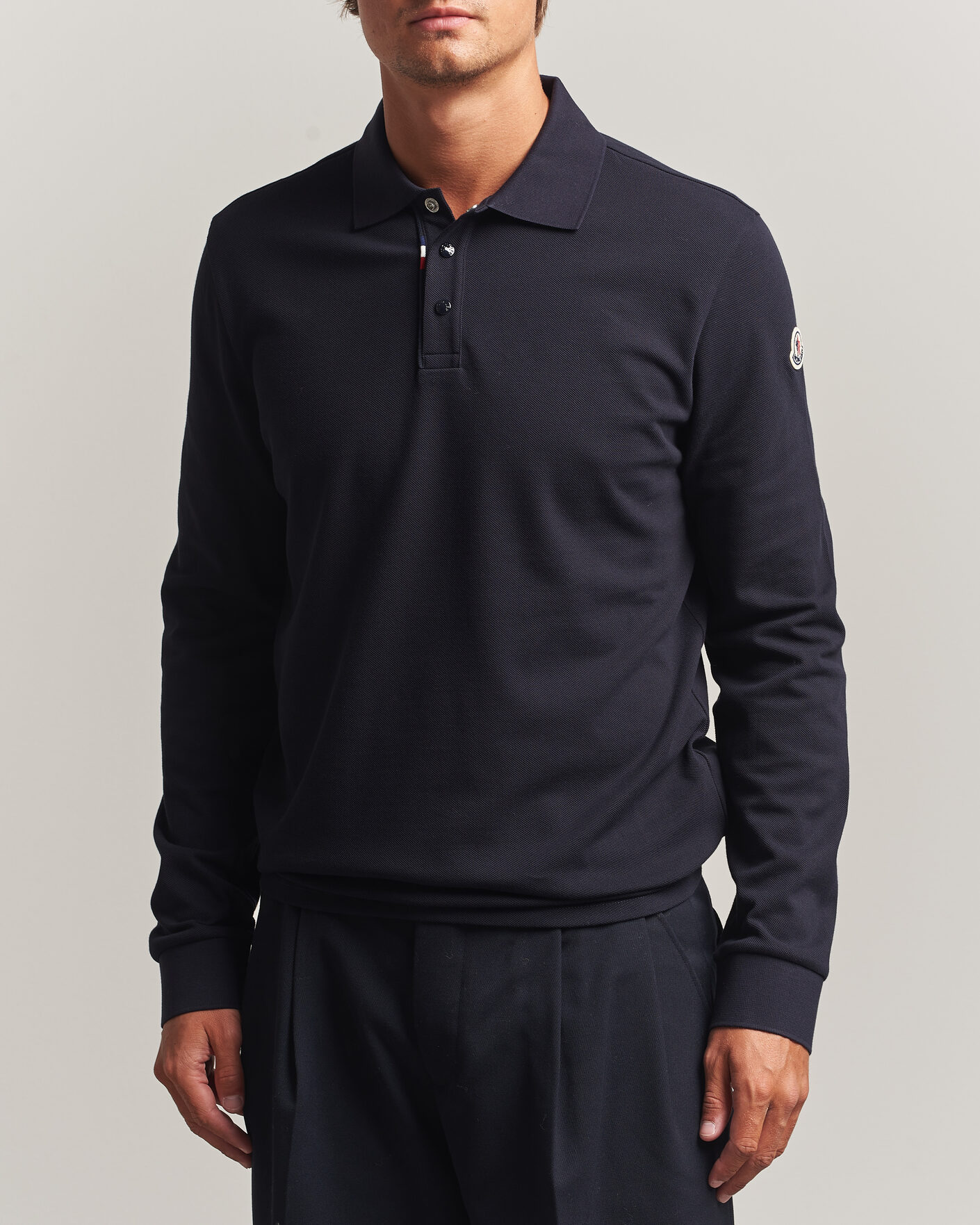 Heren | Polo's | Moncler | Long Sleeve Polo Navy