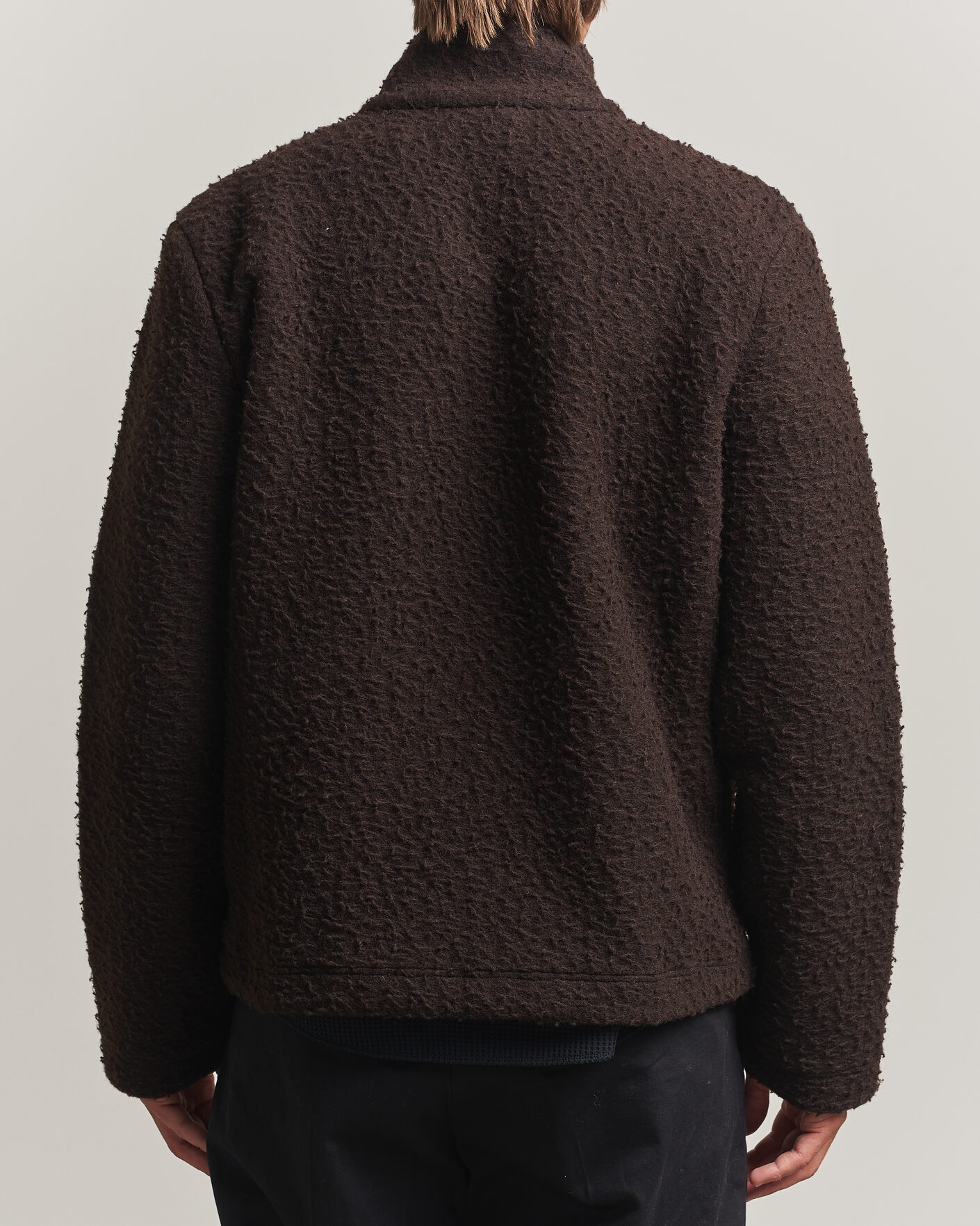 Heren | Truien | Moncler | Half Zip Fleece Sweater Dark Brown