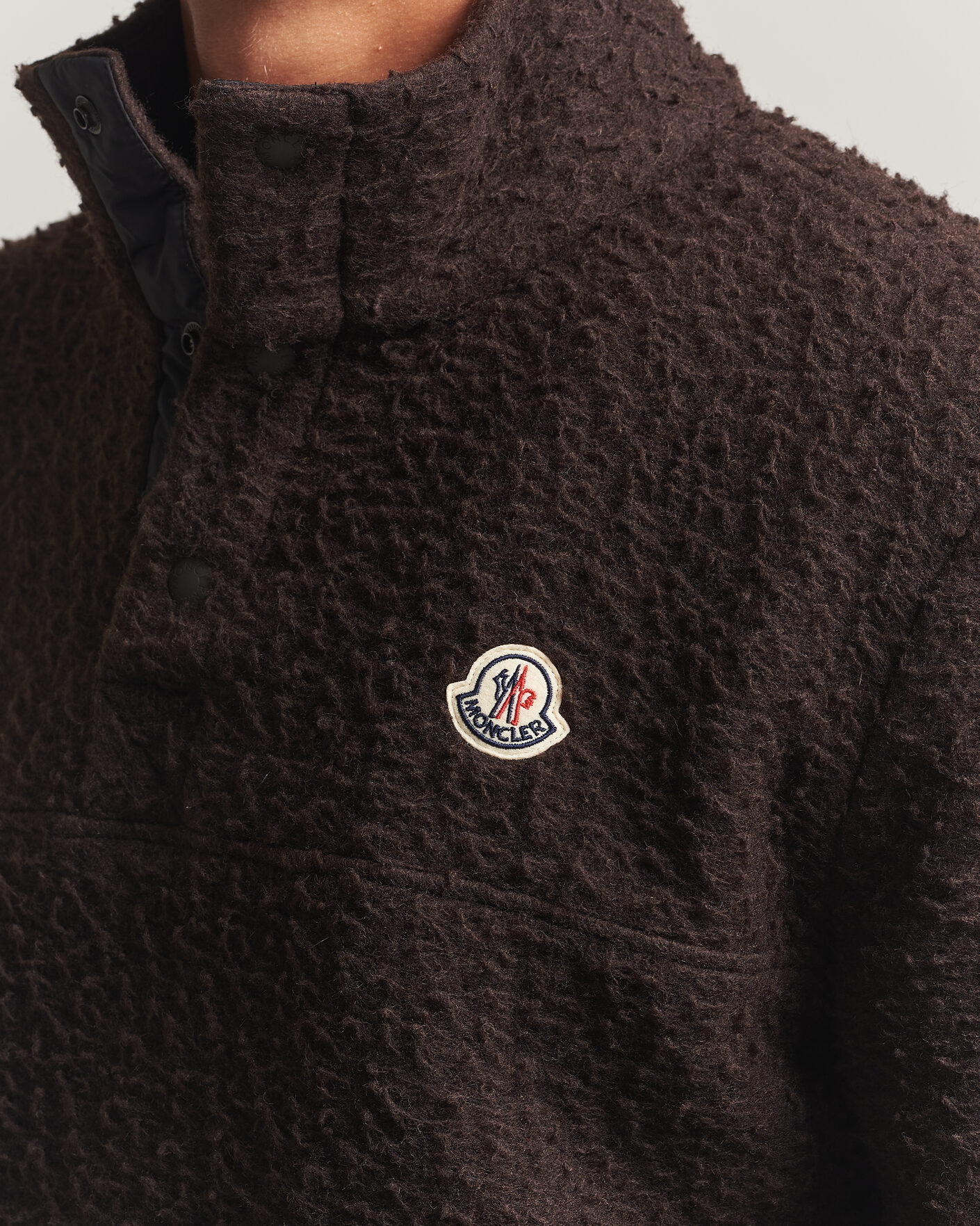 Heren | Truien | Moncler | Half Zip Fleece Sweater Dark Brown