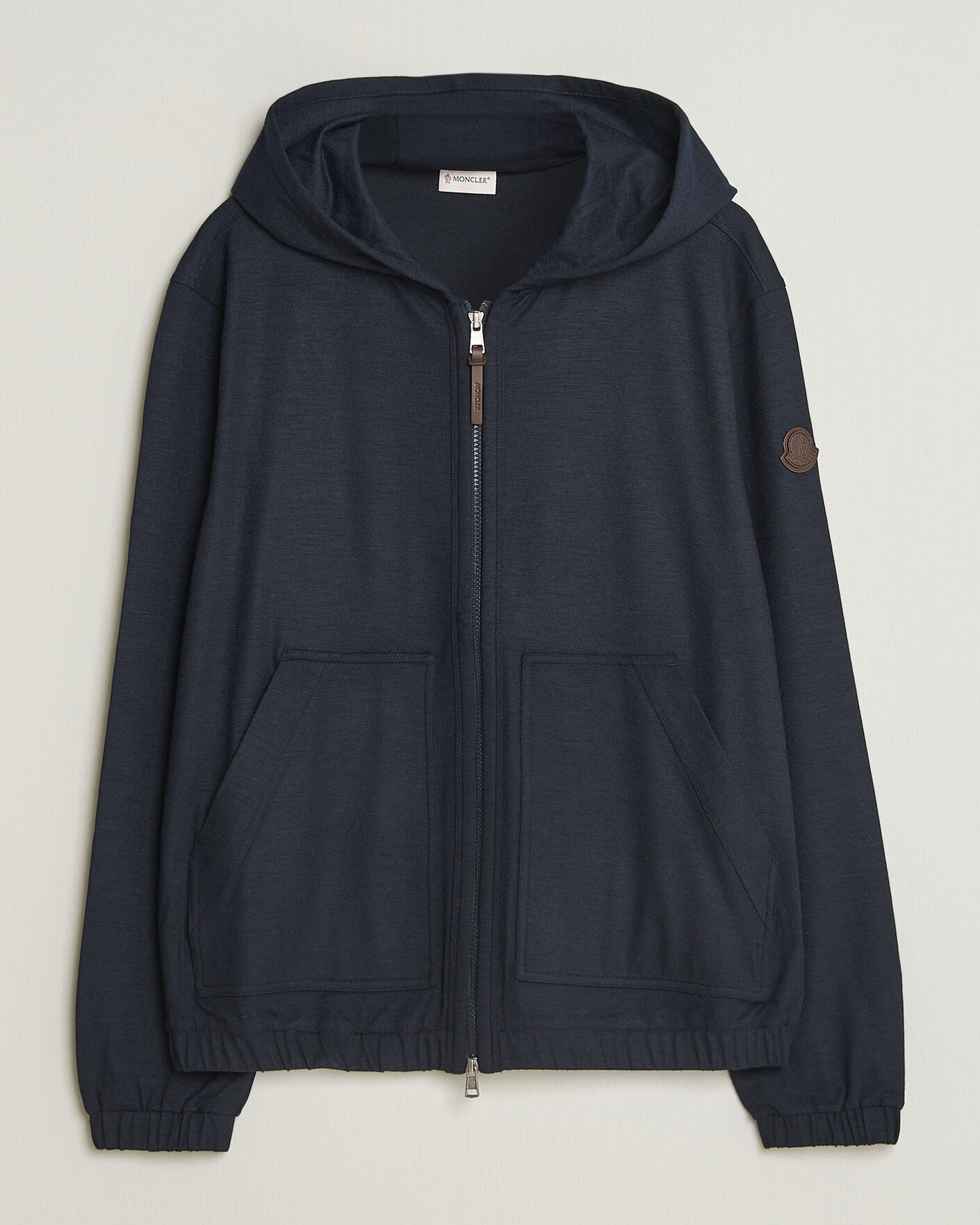 Heren | Truien | Moncler | Full Zip Flannel Hoodie Navy