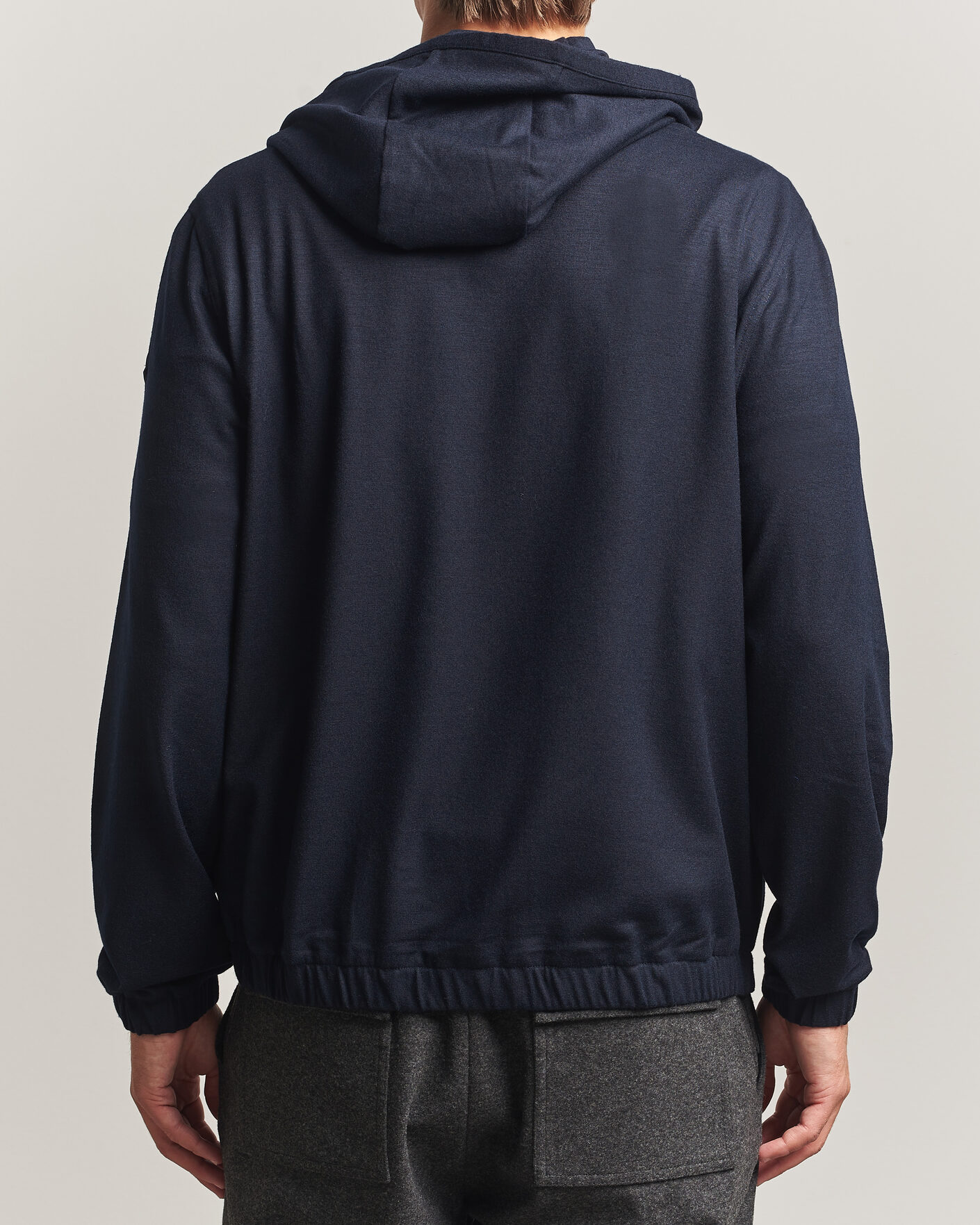 Heren | Truien | Moncler | Full Zip Flannel Hoodie Navy