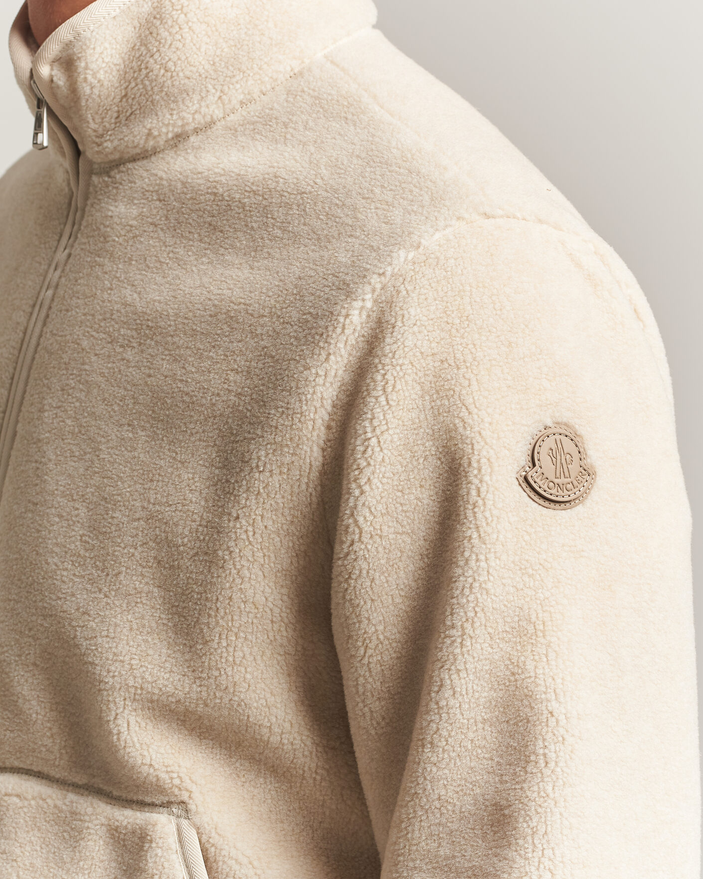Heren | Truien | Moncler | Full Zip Fleece  Cream