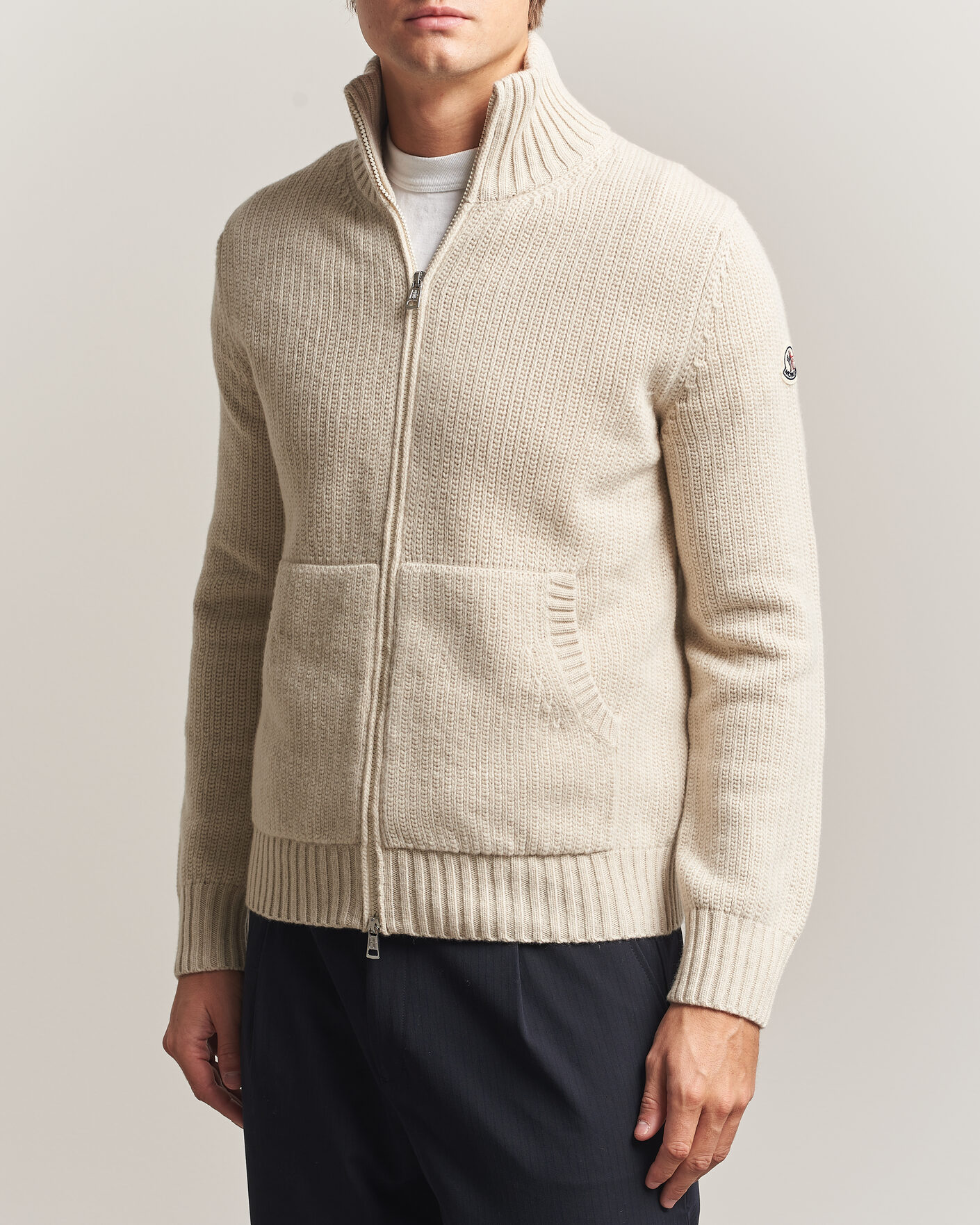 Heren | Truien | Moncler | Full Zip Cardigan Light Beige