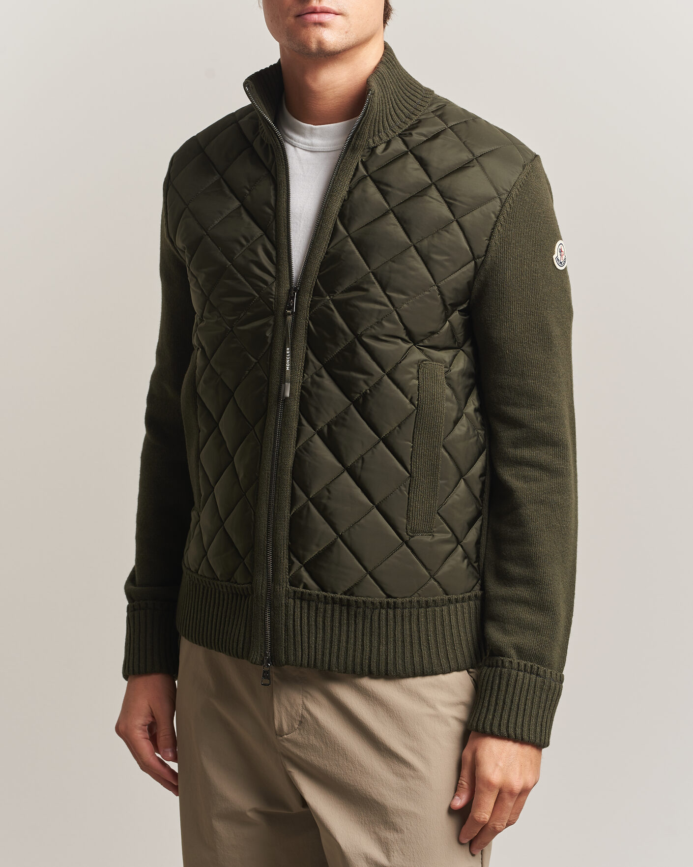 Heren | Jassen | Moncler | Quilted Hybrid Jacket Dark Green