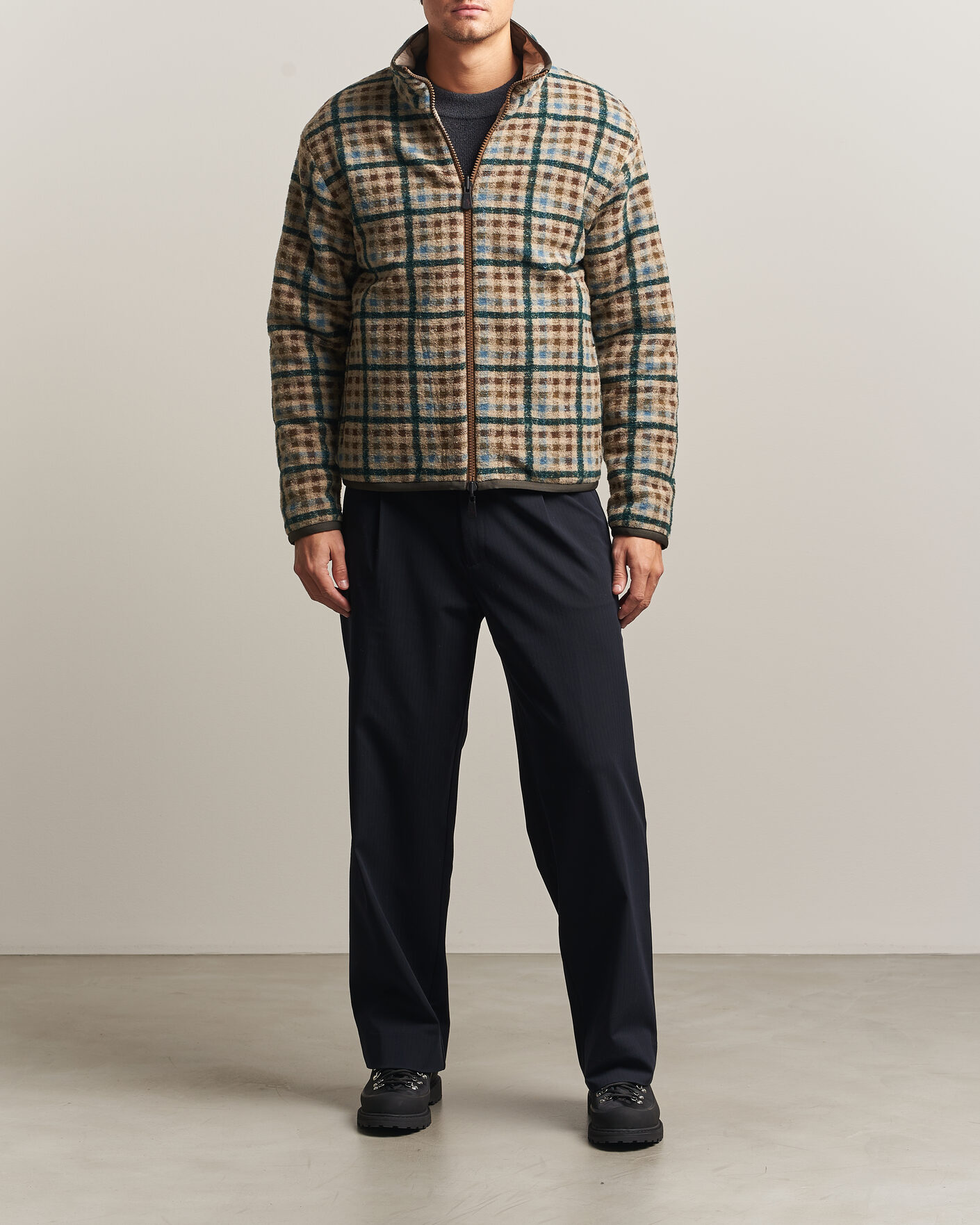 Heren | Truien | Moncler Grenoble | Sherpa Zip Cardigan Beige/Green