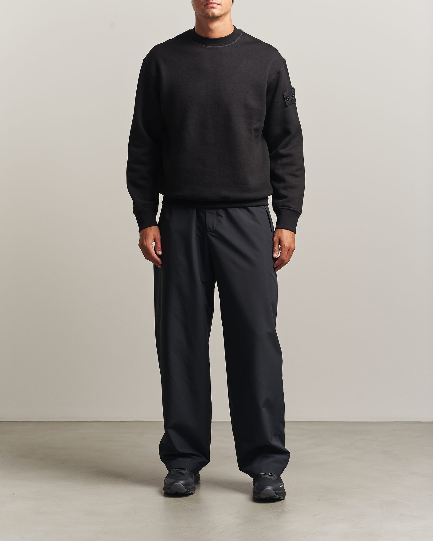 Heren | Truien | Stone Island | Ghost Cotton/Wool Fleece Sweatshirt Black