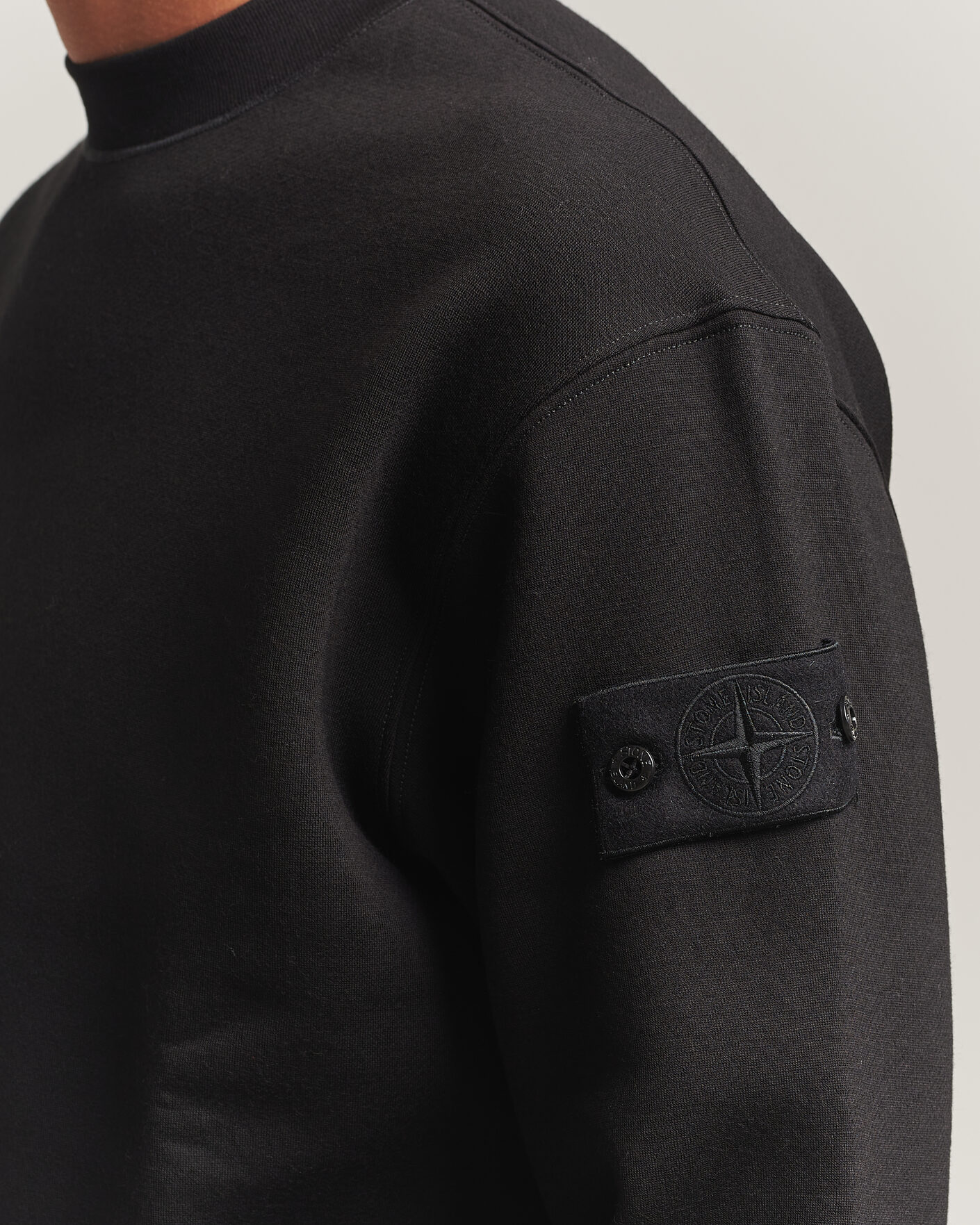Heren | Truien | Stone Island | Ghost Cotton/Wool Fleece Sweatshirt Black