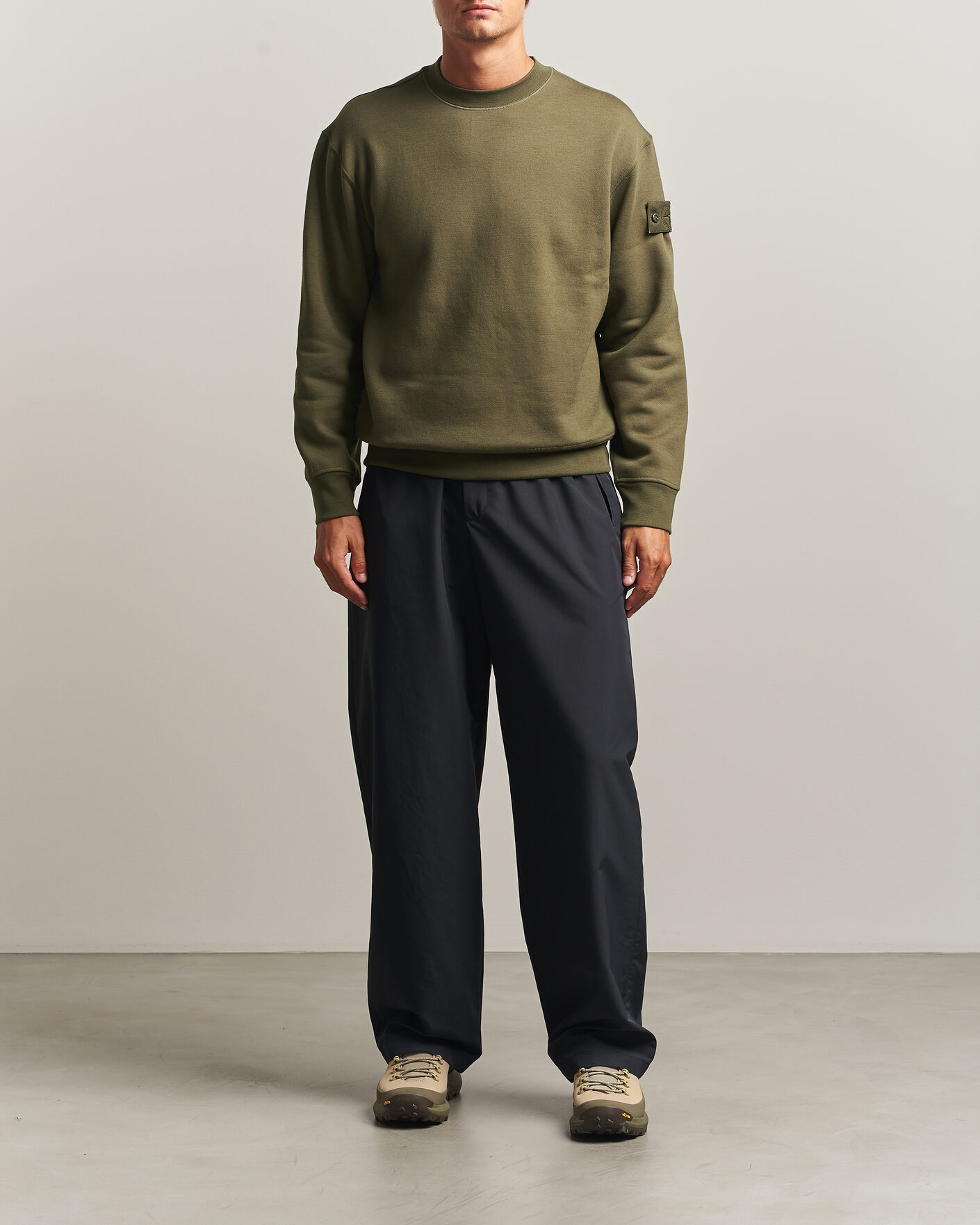 Heren | Truien | Stone Island | Ghost Cotton/Wool Fleece Sweatshirt Miltary Green