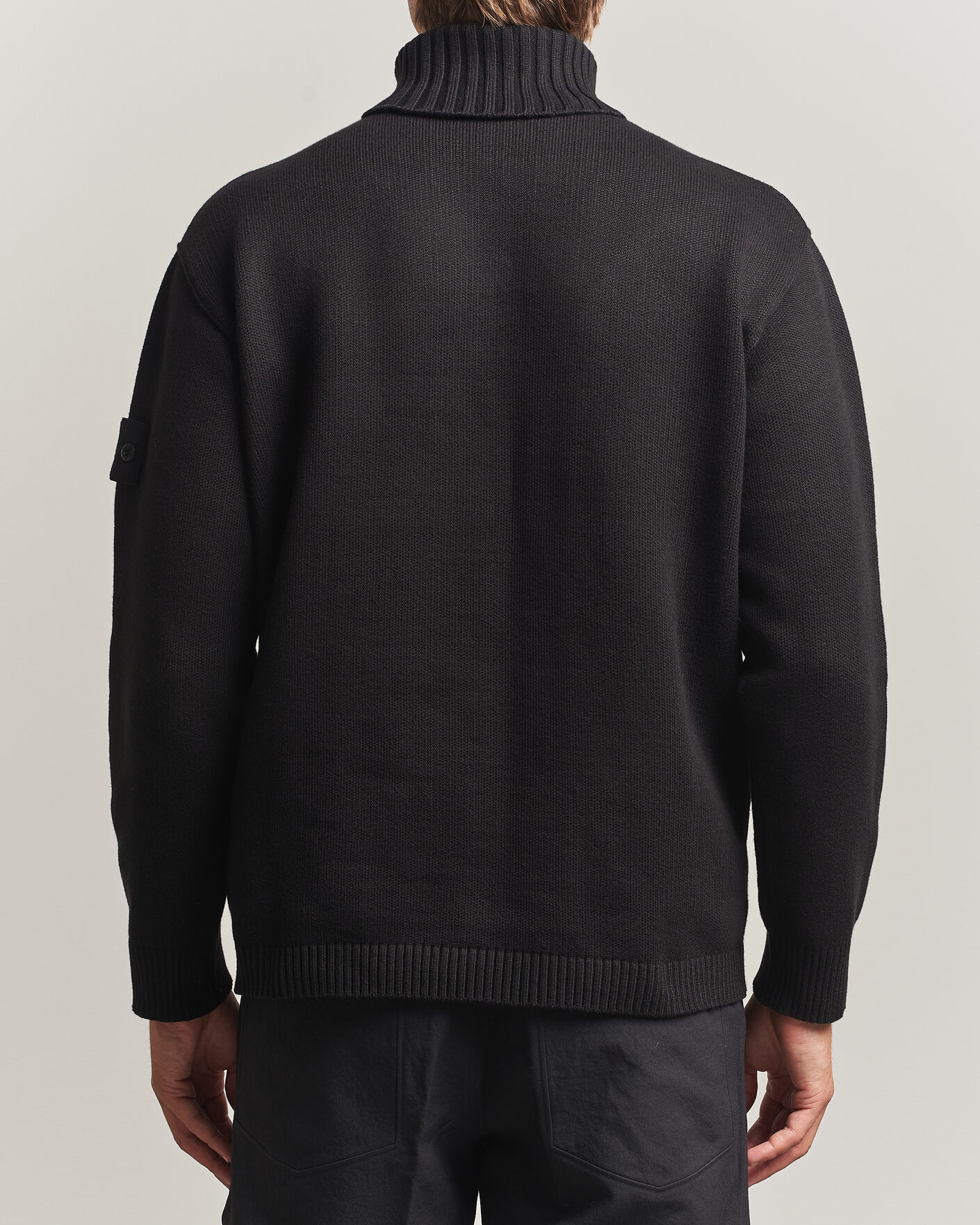 Heren | Truien | Stone Island | Ghost Plush Stitch Winter Cotton Rollneck Black