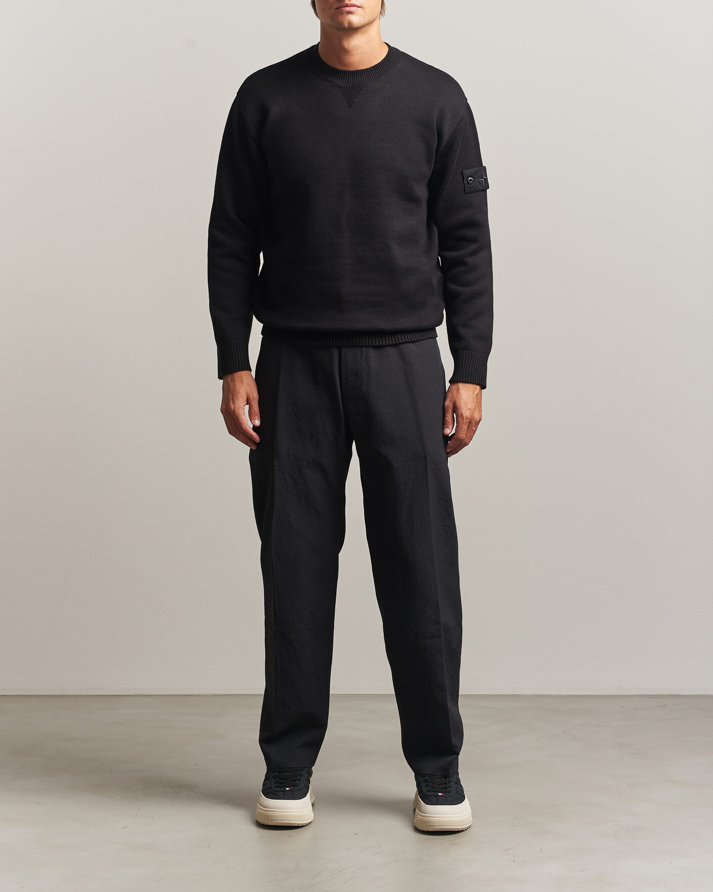 Heren | Truien | Stone Island | Ghost Plush Stitch Winter Cotton Sweat Black