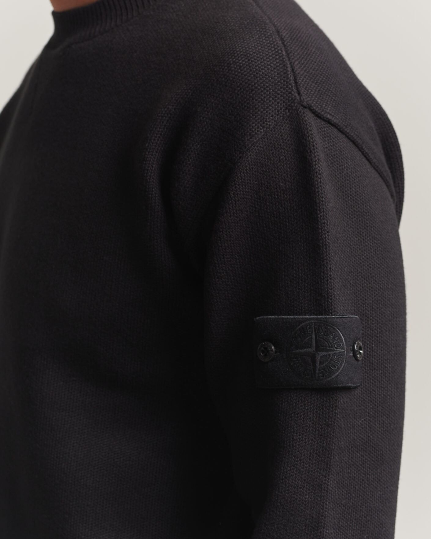 Heren | Truien | Stone Island | Ghost Plush Stitch Winter Cotton Sweat Black
