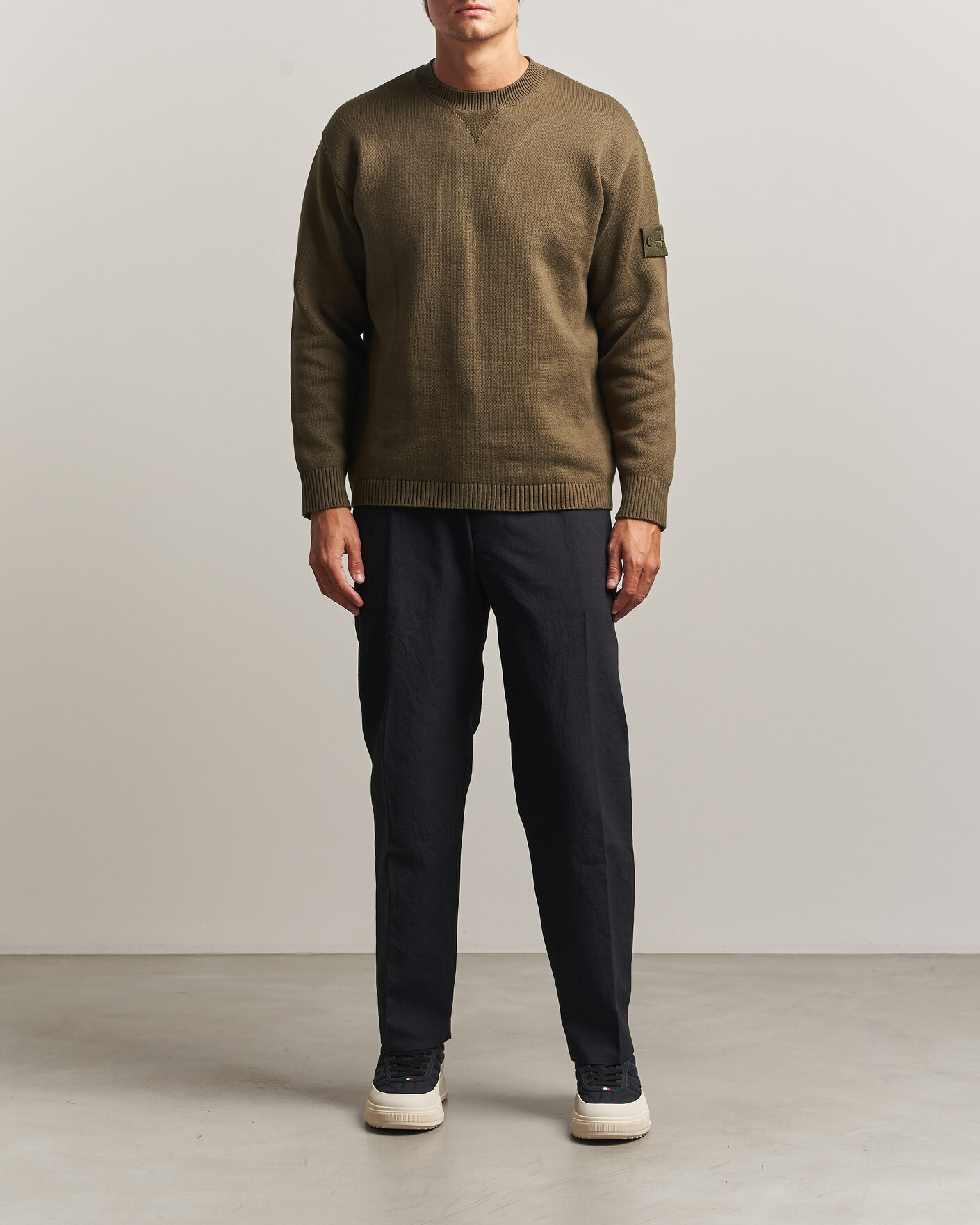 Heren | Truien | Stone Island | Ghost Plush Stitch Winter Cotton Sweat Miltary Green