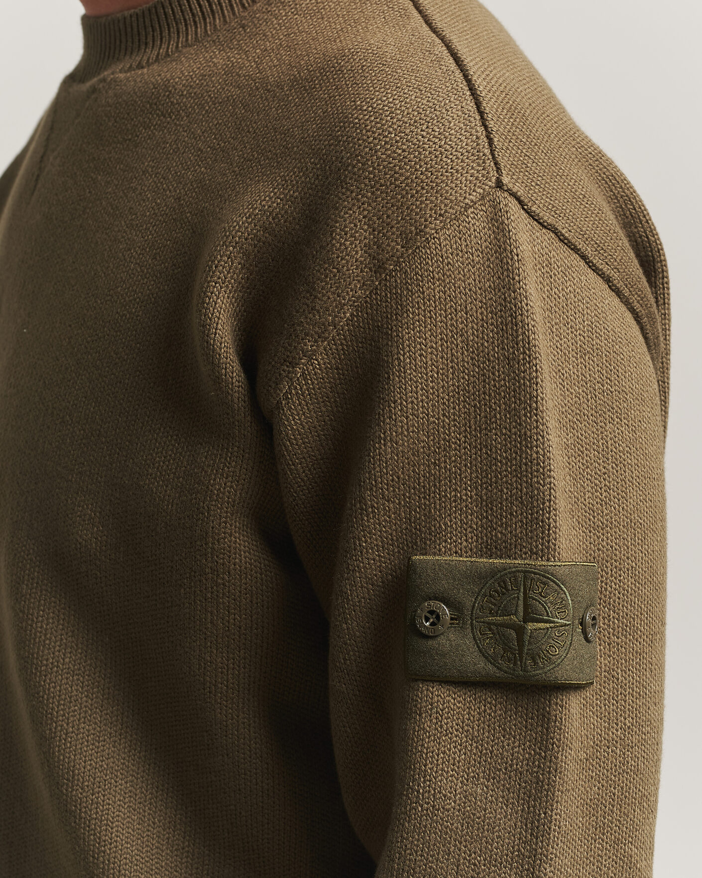 Heren | Truien | Stone Island | Ghost Plush Stitch Winter Cotton Sweat Miltary Green