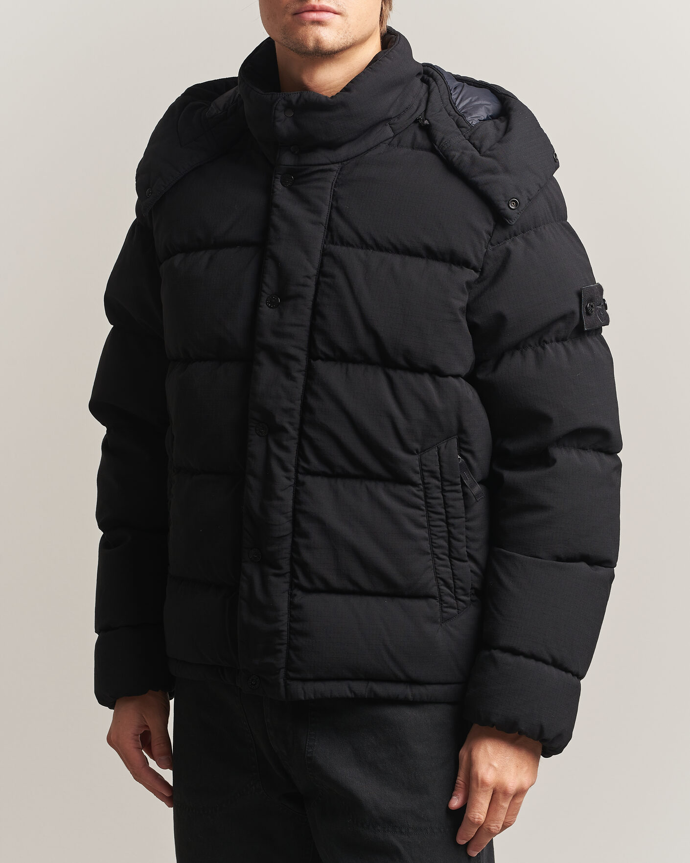 Heren | Jassen | Stone Island | Ghost Wool Ripstop Down Jacket Black