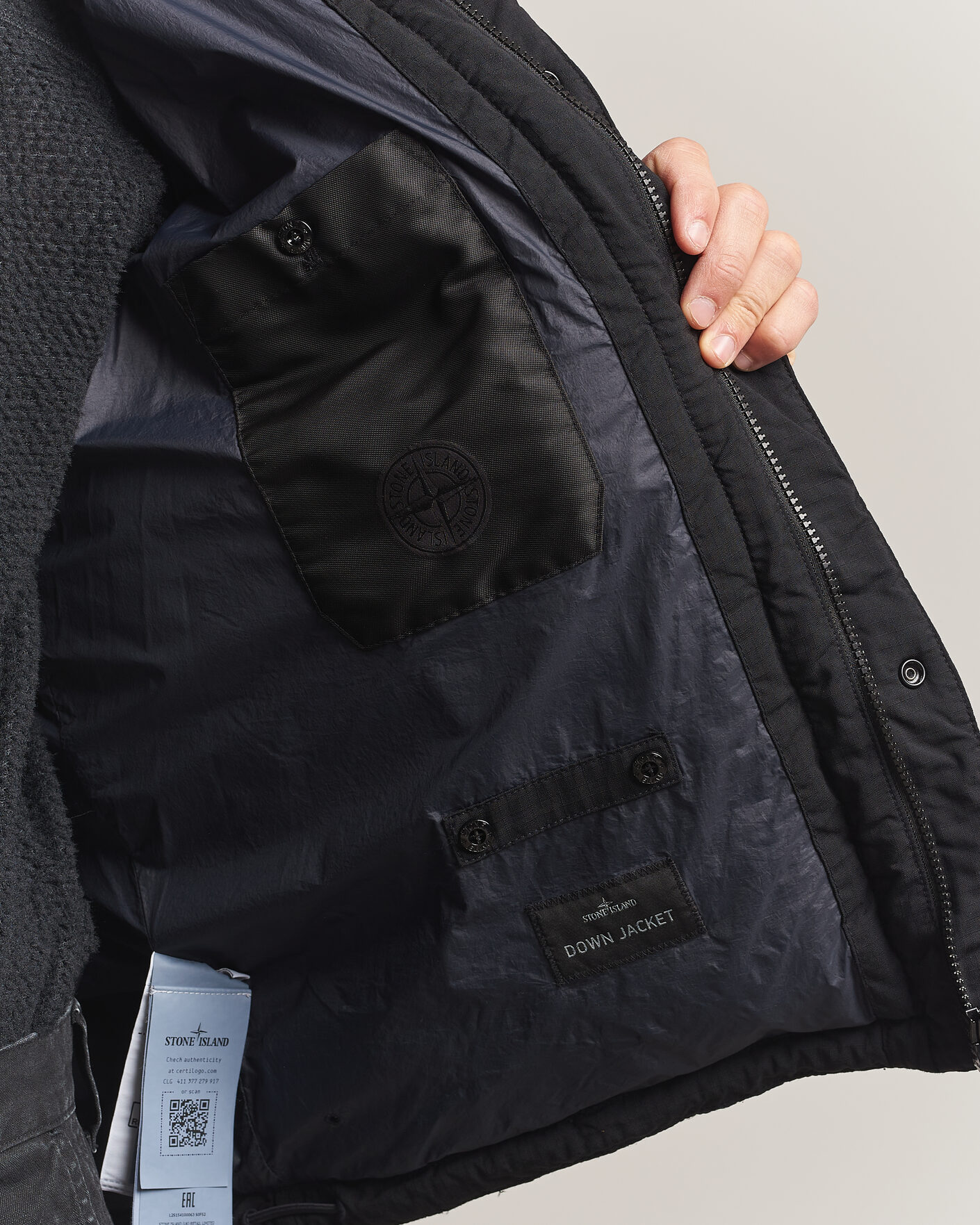 Heren | Jassen | Stone Island | Ghost Wool Ripstop Down Jacket Black