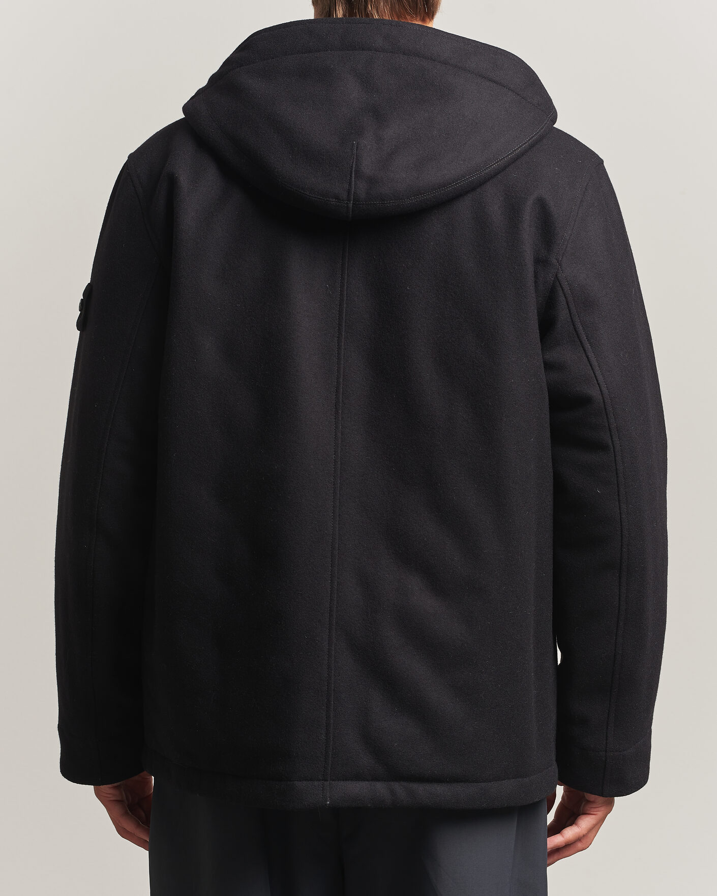Heren | Jassen | Stone Island | Ghost Wool/Nylon Flannel Short Parka Black
