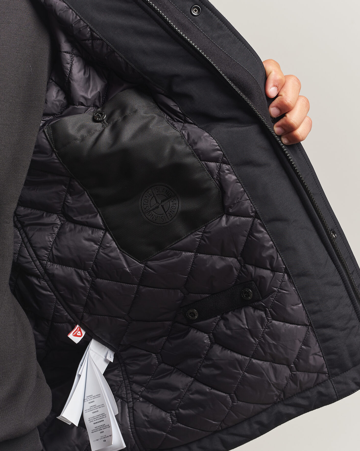 Heren | Jassen | Stone Island | Ghost Wool/Nylon Flannel Short Parka Black