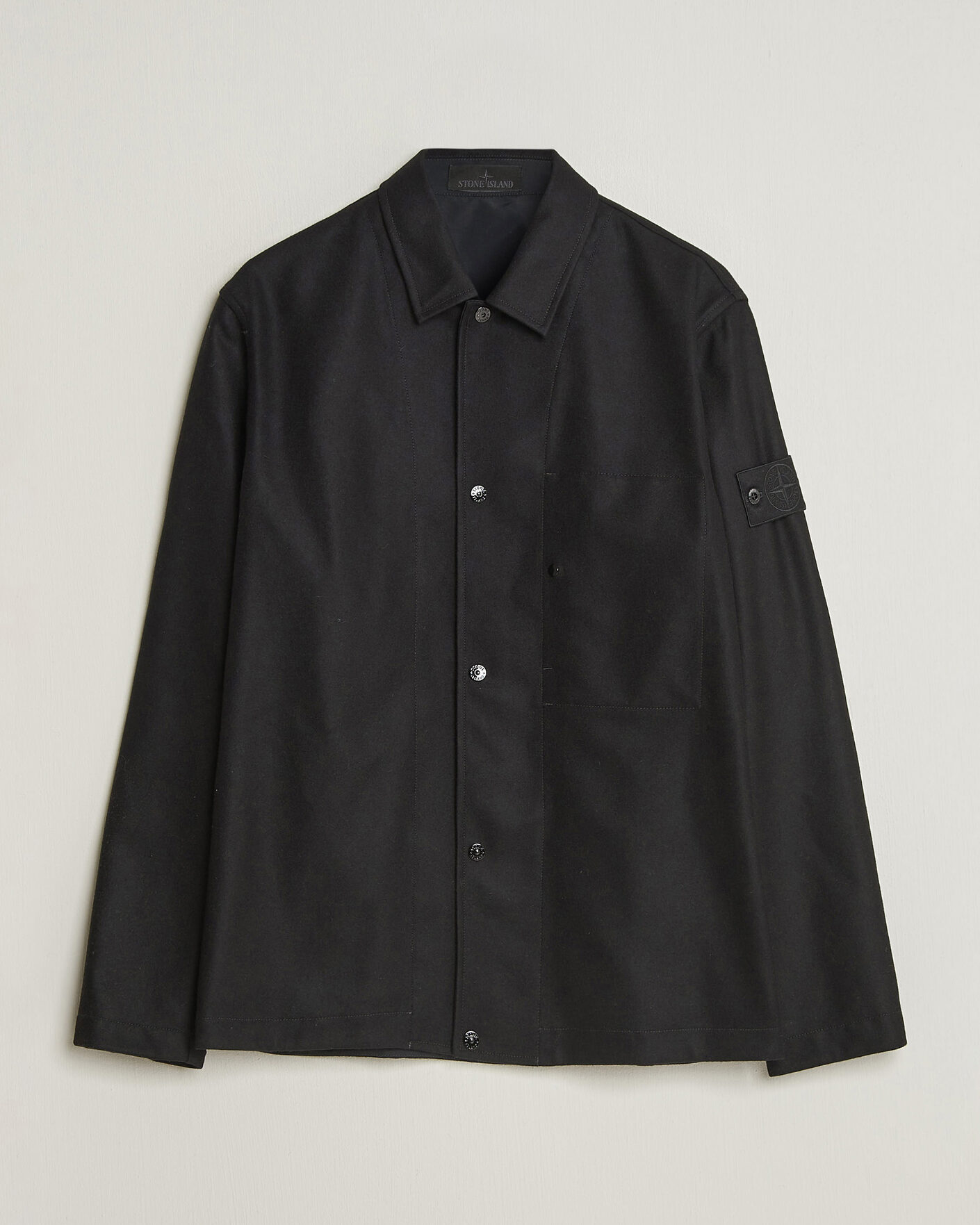 Heren | Overhemden | Stone Island | Ghost Wool/Nylon Flannel Overshirt Black