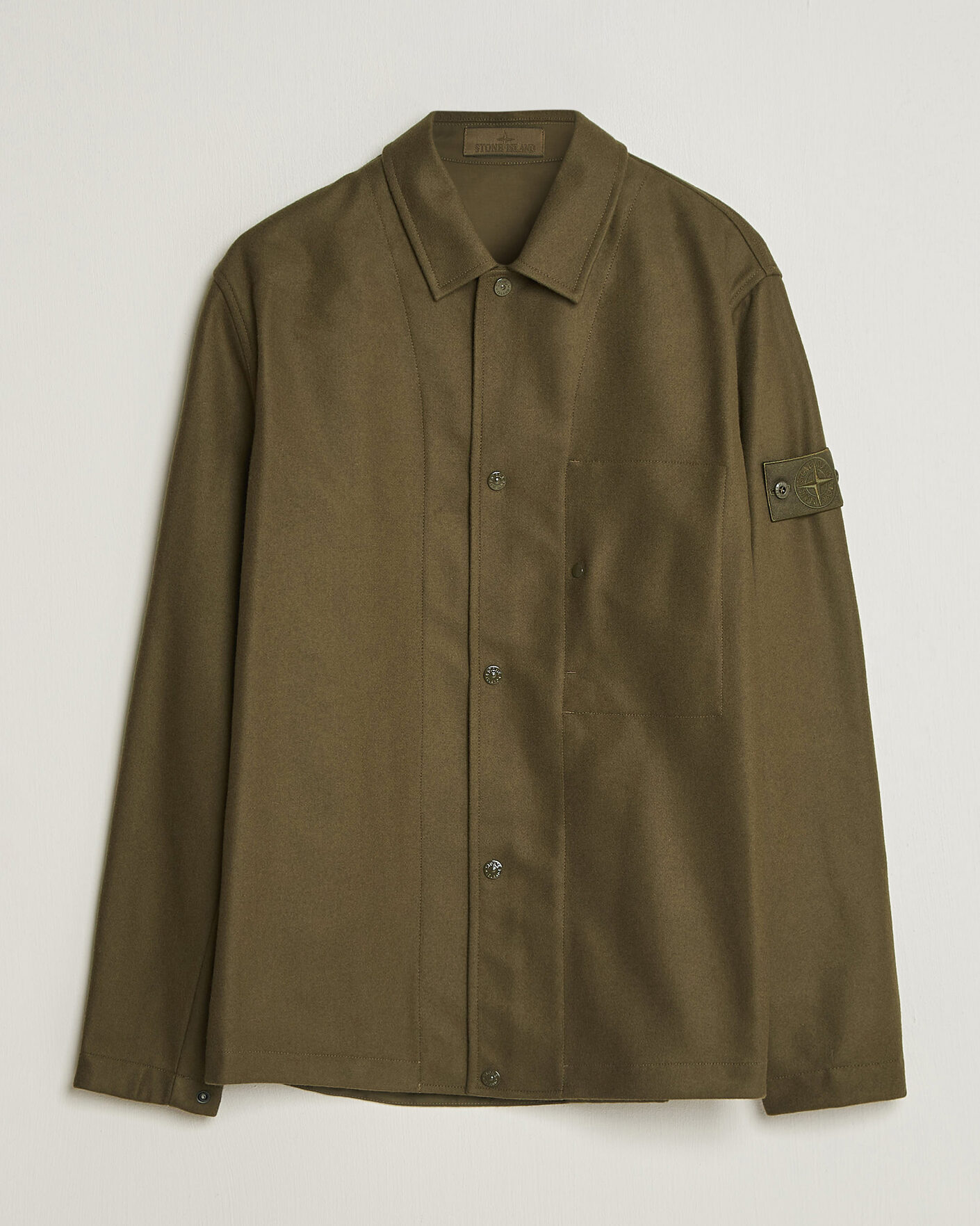 Heren | Overhemden | Stone Island | Ghost Wool/Nylon Flannel Overshirt Miltary Green