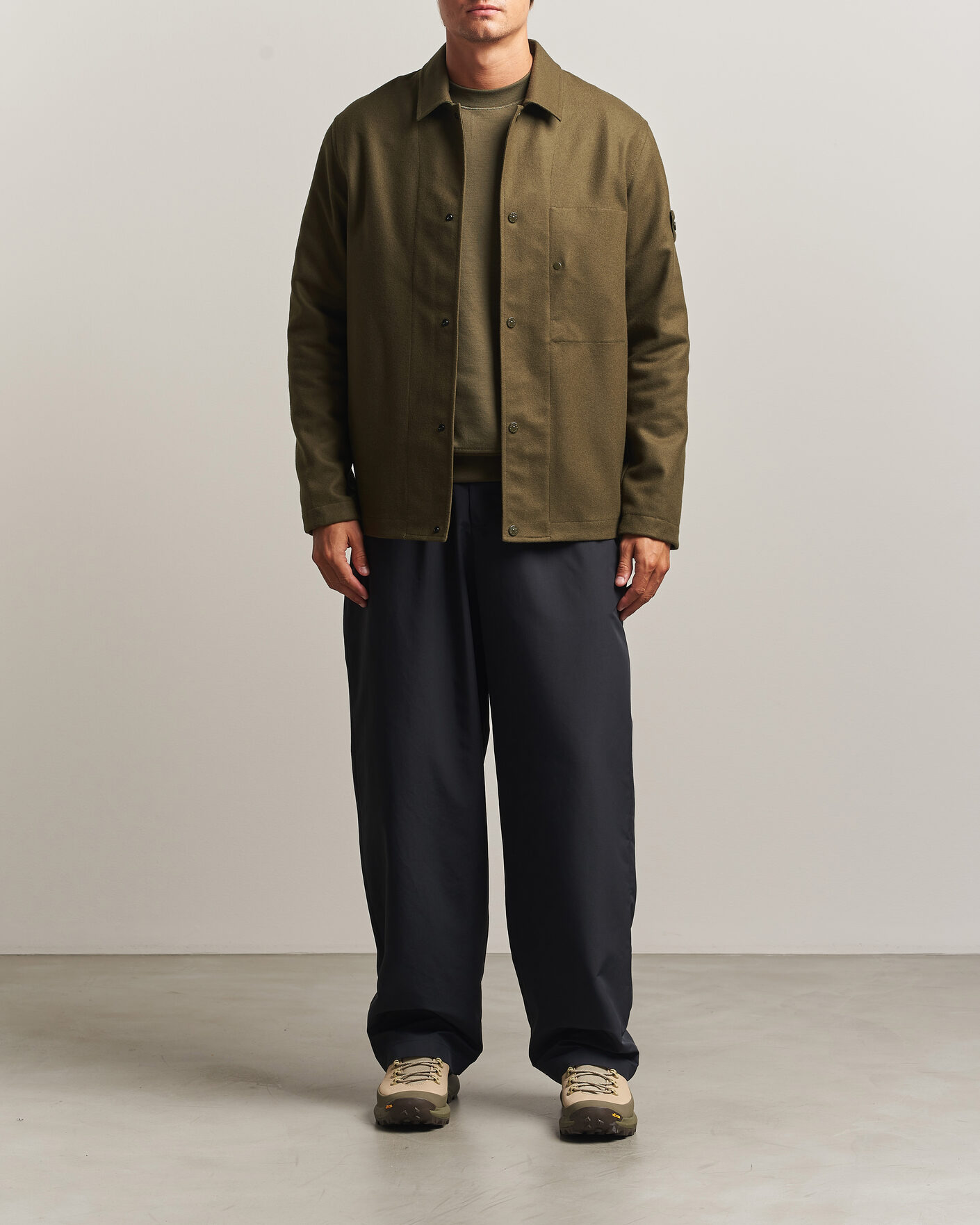 Heren | Overhemden | Stone Island | Ghost Wool/Nylon Flannel Overshirt Miltary Green