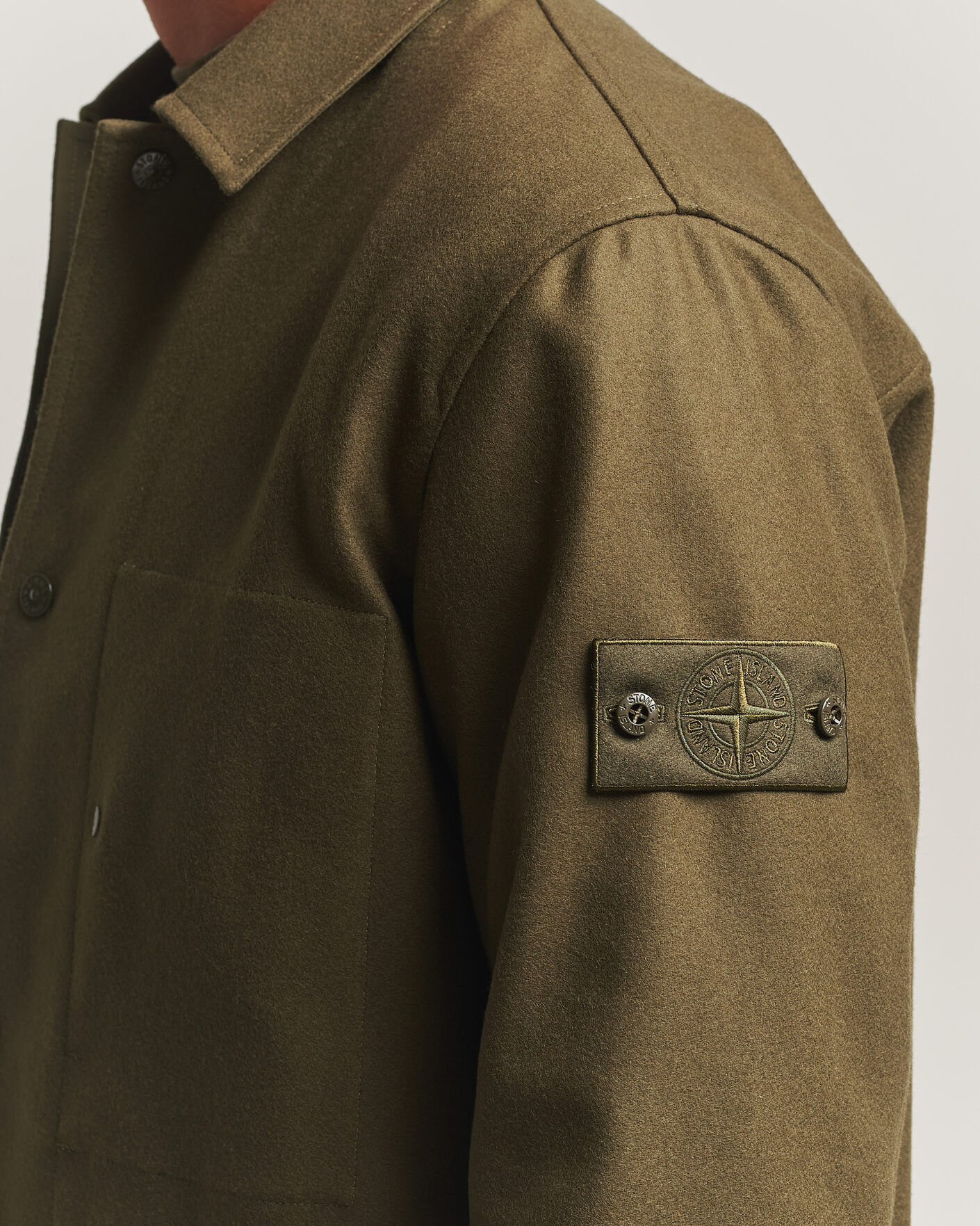 Heren | Overhemden | Stone Island | Ghost Wool/Nylon Flannel Overshirt Miltary Green