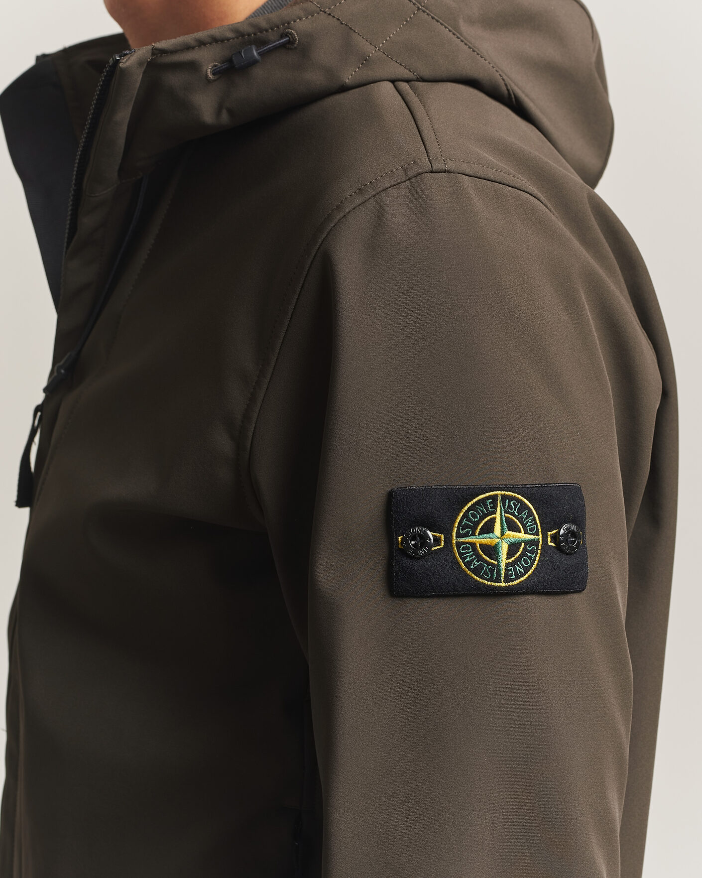 Heren | Jassen | Stone Island | Short Hooded Soft Shell Jacket Coal Grey