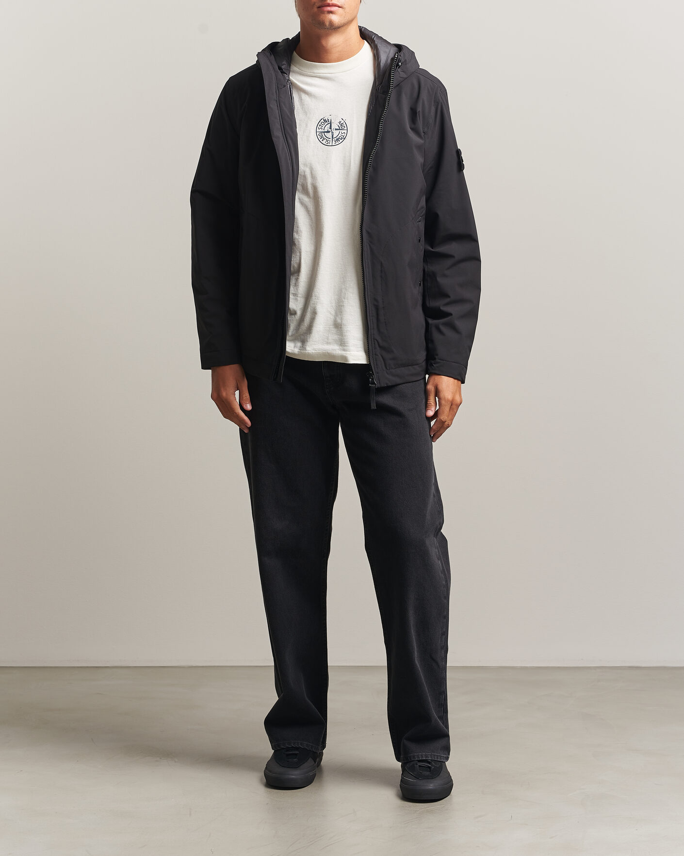Heren | Jassen | Stone Island | Short Soft Shell Parka Black